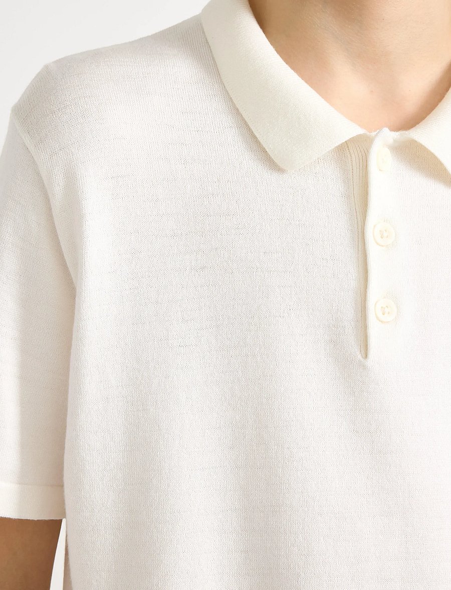 Lindex - Short-sleeved polo shirt - kurzärmelig - off white - 4
