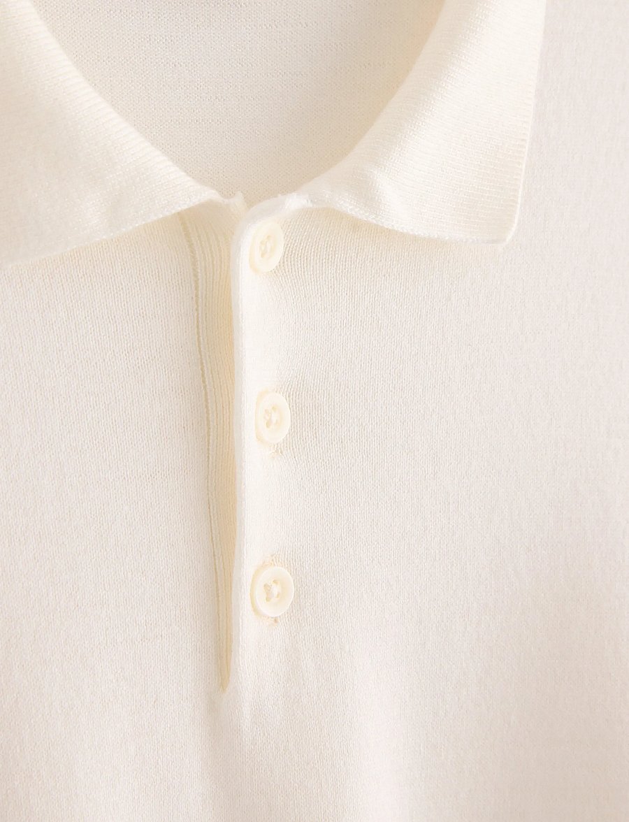 Lindex - Short-sleeved polo shirt - kurzärmelig - off white - 5