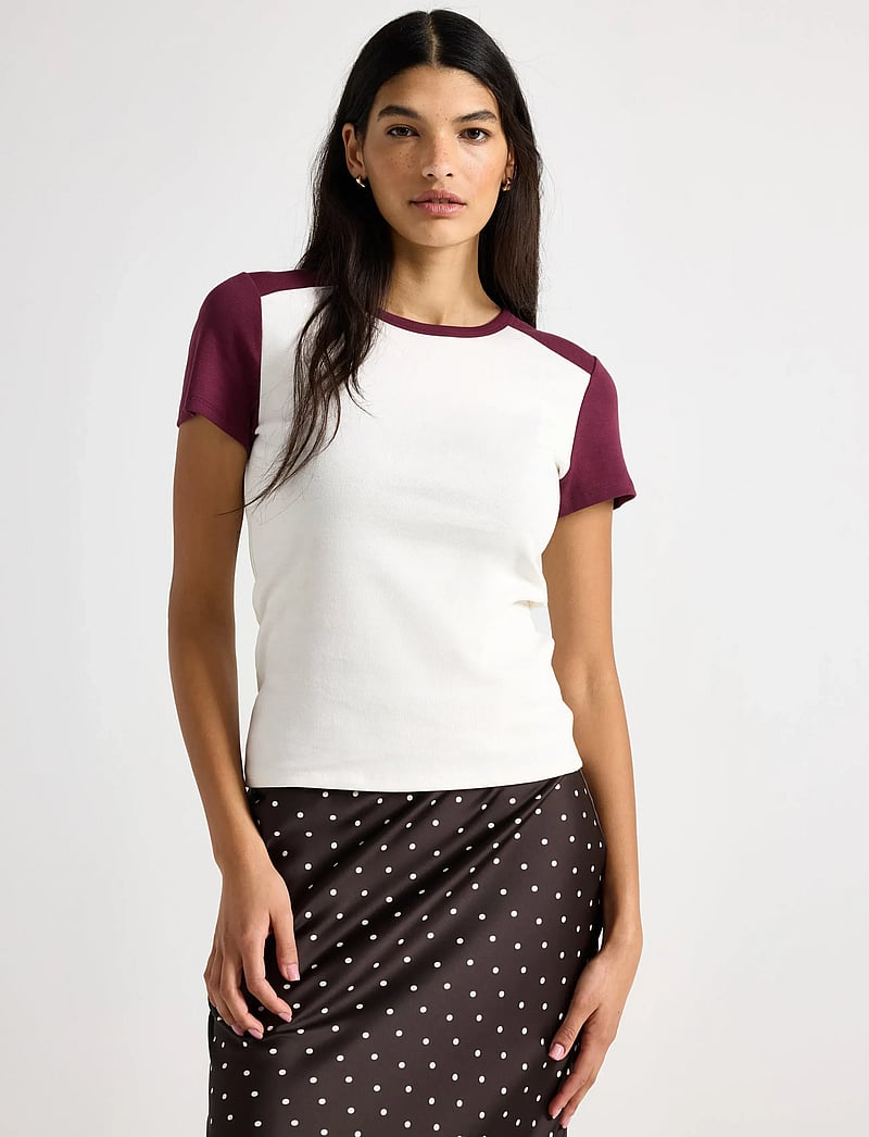 Lindex - Top Lisette - t-shirts - light white - 0