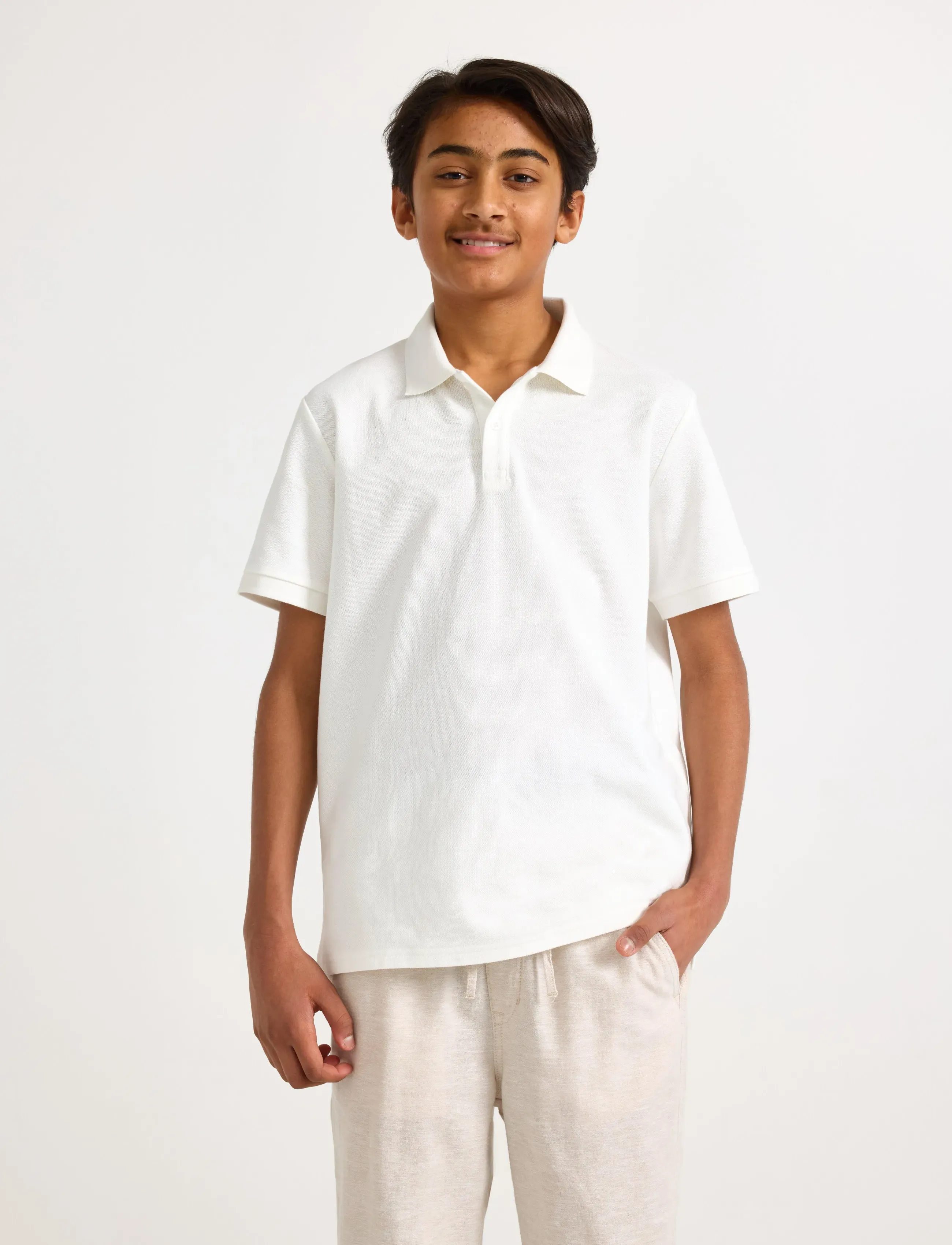 Lindex Short-sleeved polo shirt - Oberteile - WHITE / cream