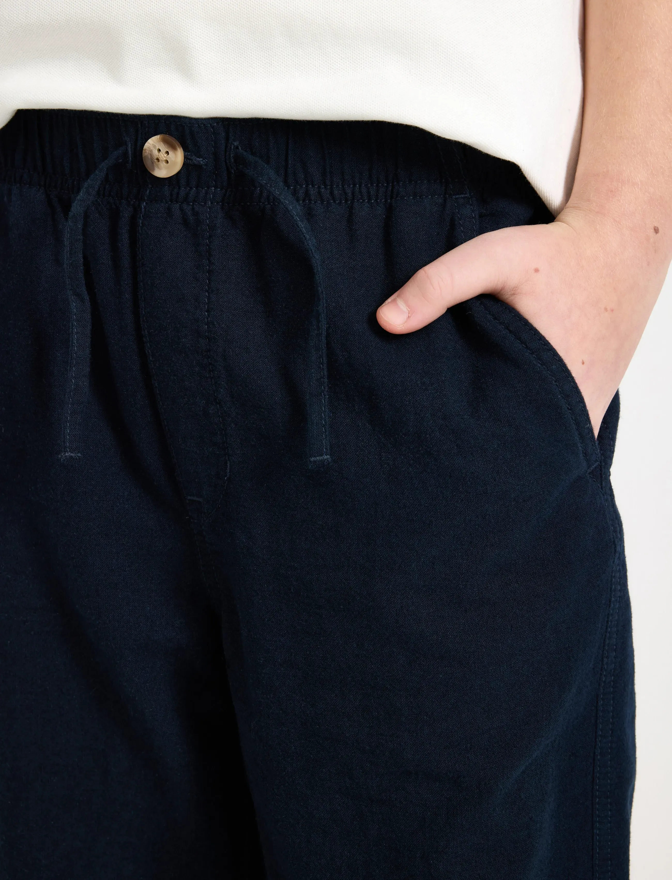 Lindex - Trousers in linen blend - leinen-kleidung - dark navy - 4