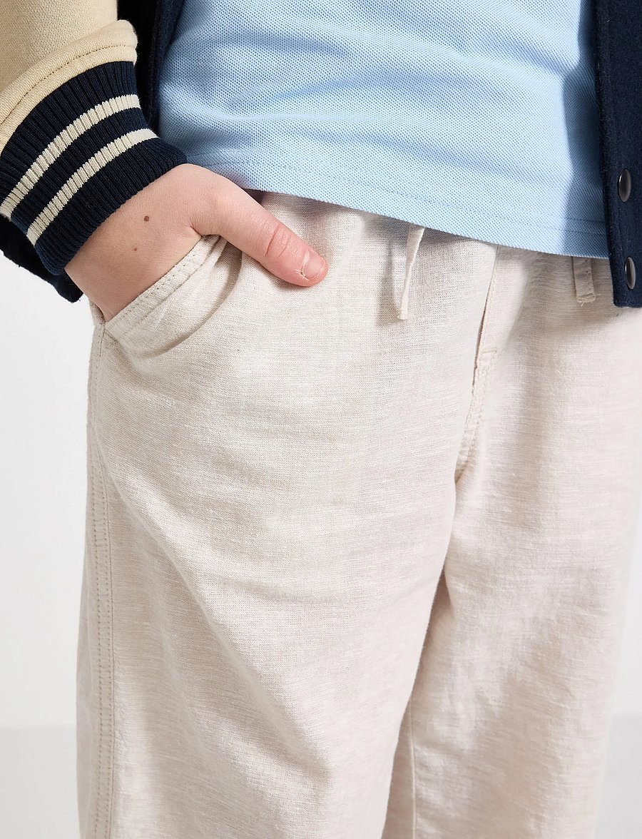 Lindex - Trousers in linen blend - leinen-kleidung - light grey - 4