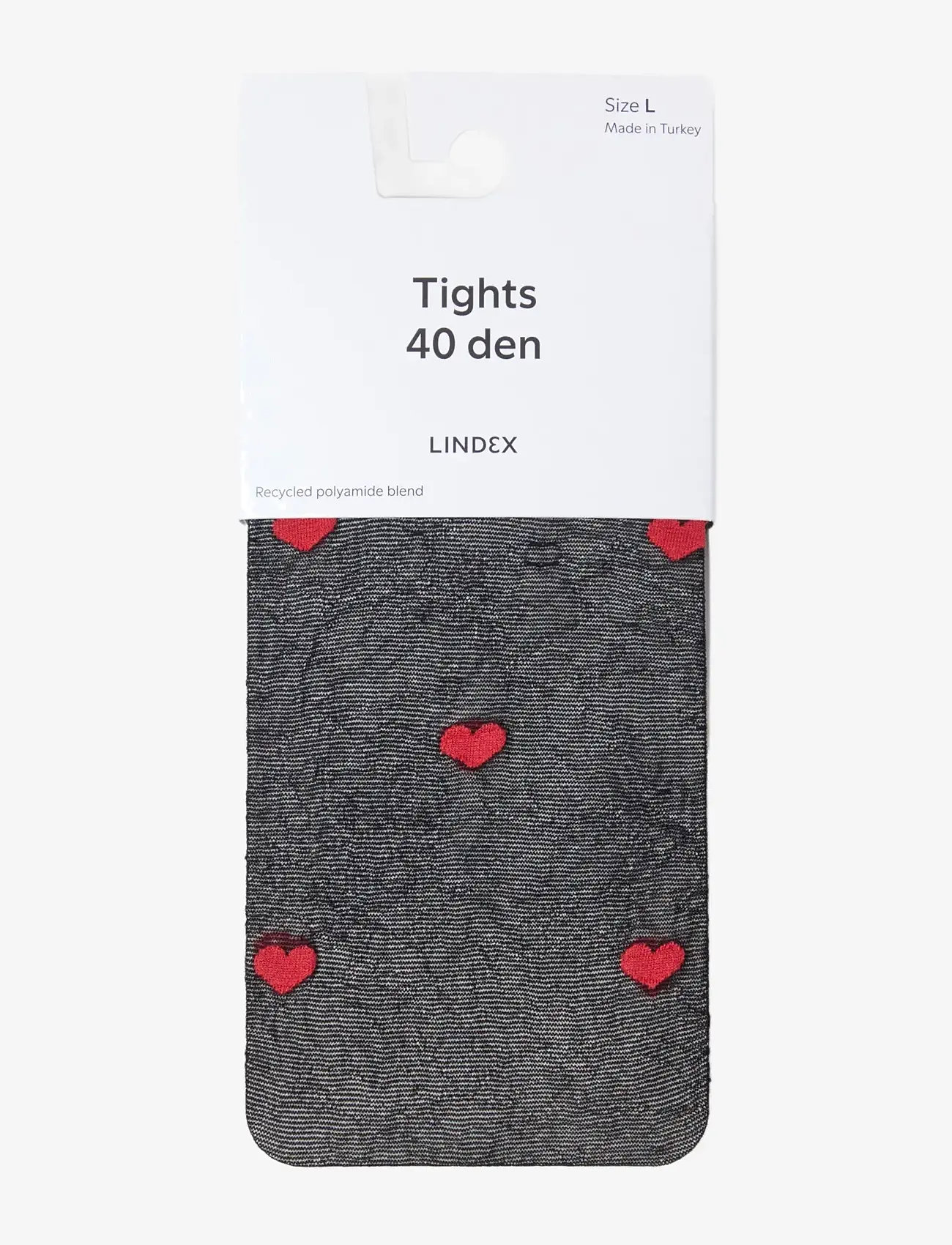 Lindex - Tights 40 den red hearts - speciella tillfällen - black - 1