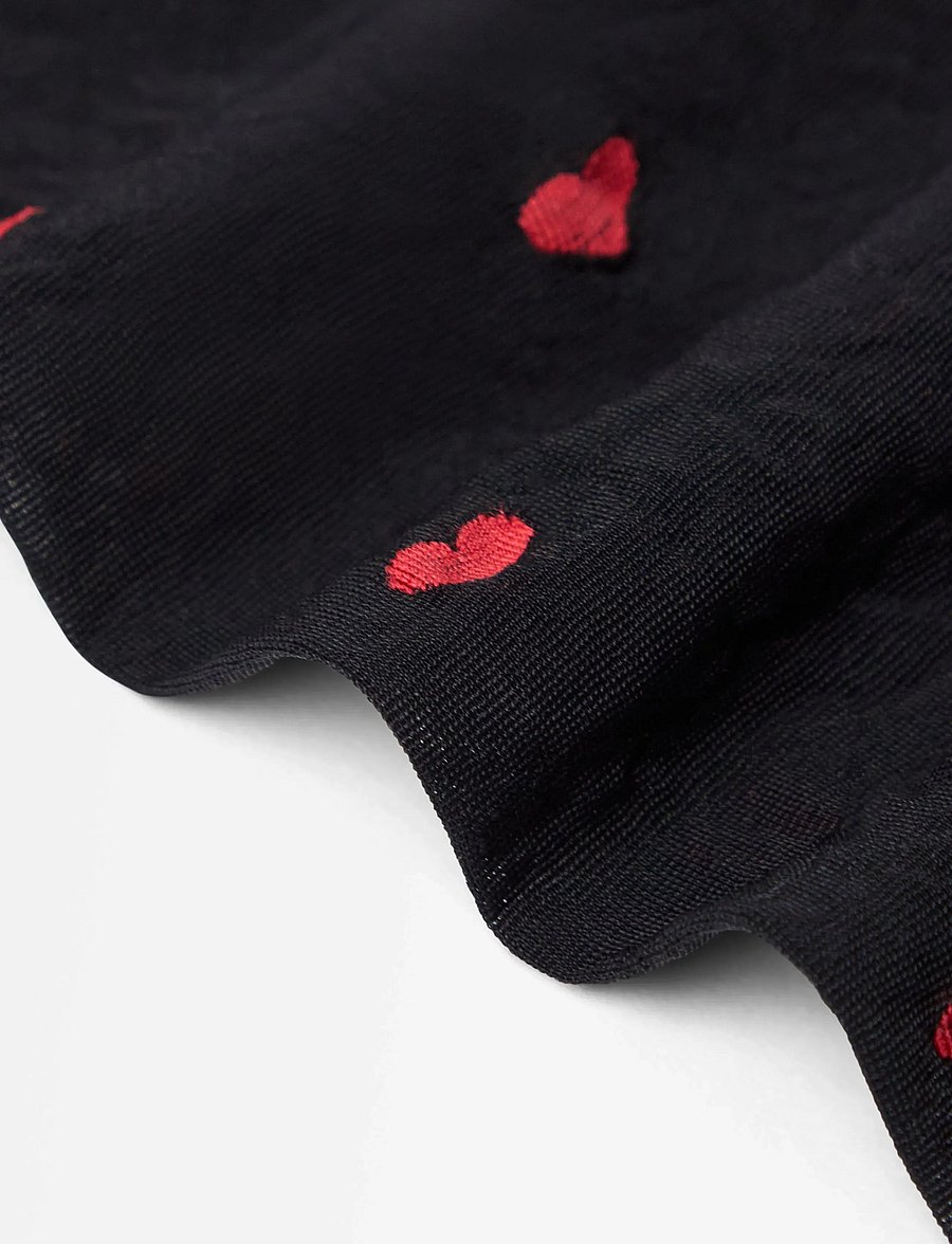 Lindex - Tights 40 den red hearts - special occasions - black - 5