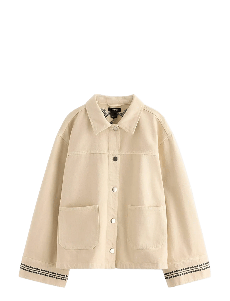 Lindex - Jacket with embroidery - frühlingsjacken - light beige - 1