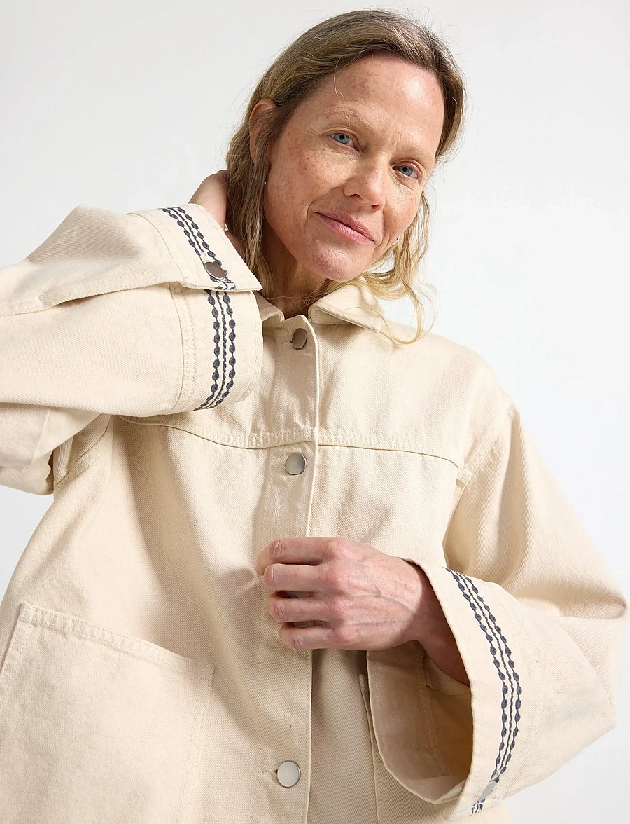 Lindex - Jacket with embroidery - lentejassen - light beige - 4