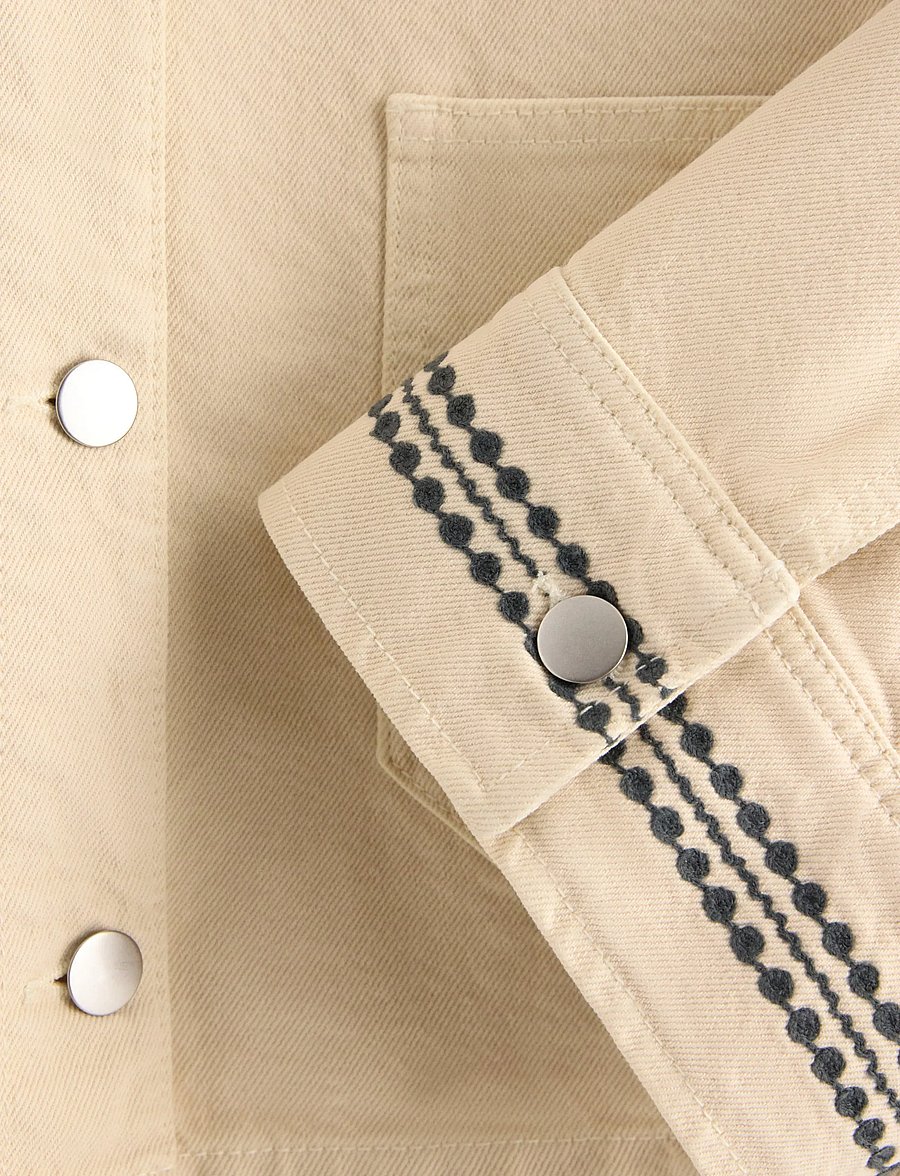 Lindex - Jacket with embroidery - lentejassen - light beige - 5