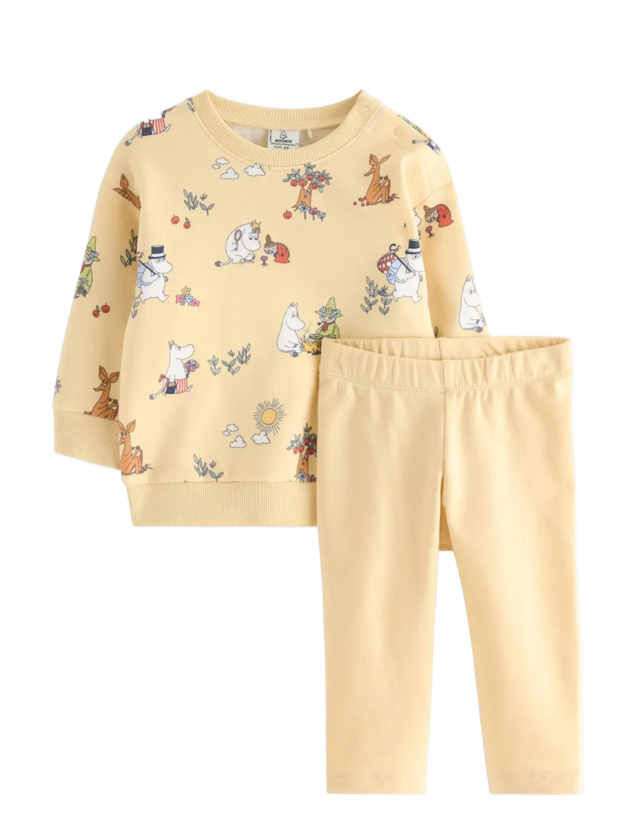 Lindex Set Sweater Leggings Moomin - Baby 44-92 - LIGHT DUSTY YELLOW / yellow