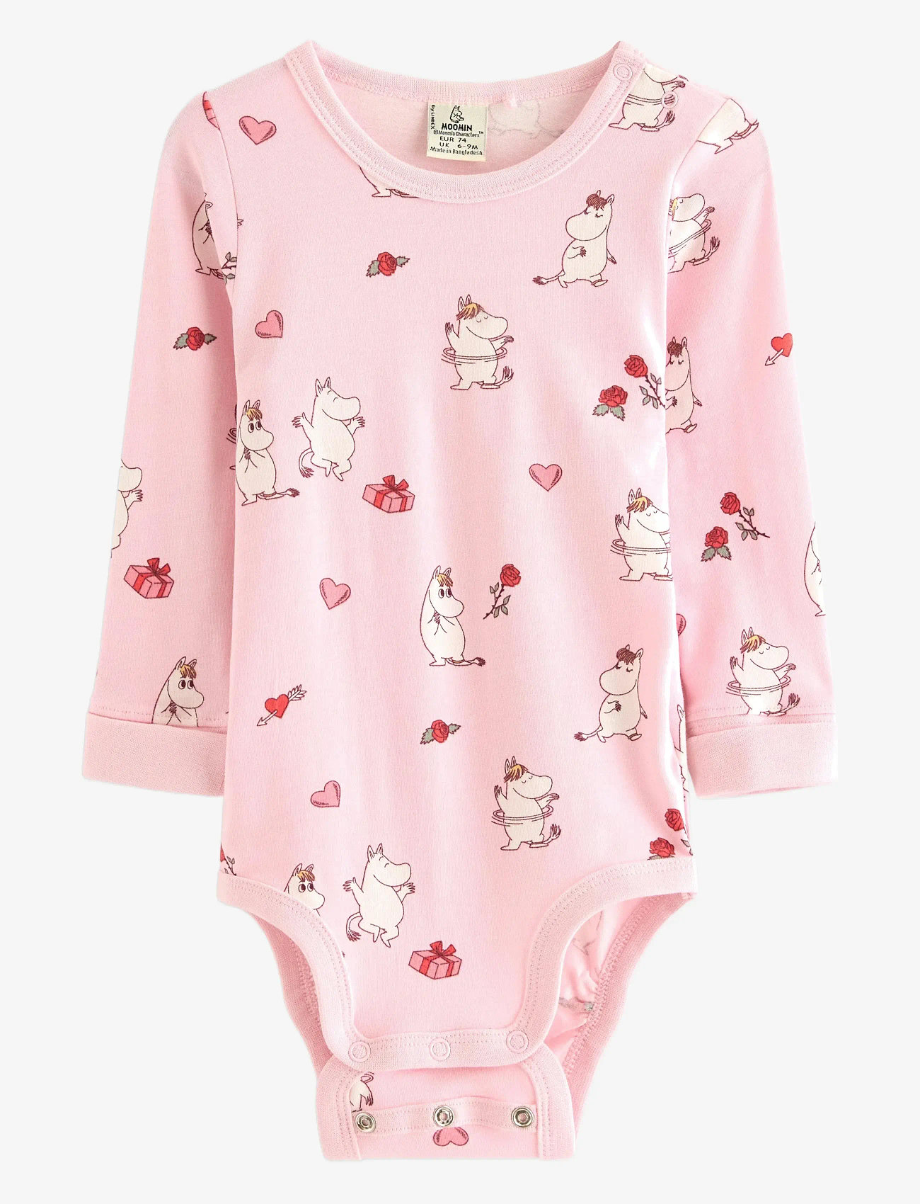Lindex - Moomin bodysuit - langærmede bodyer - light pink - 0