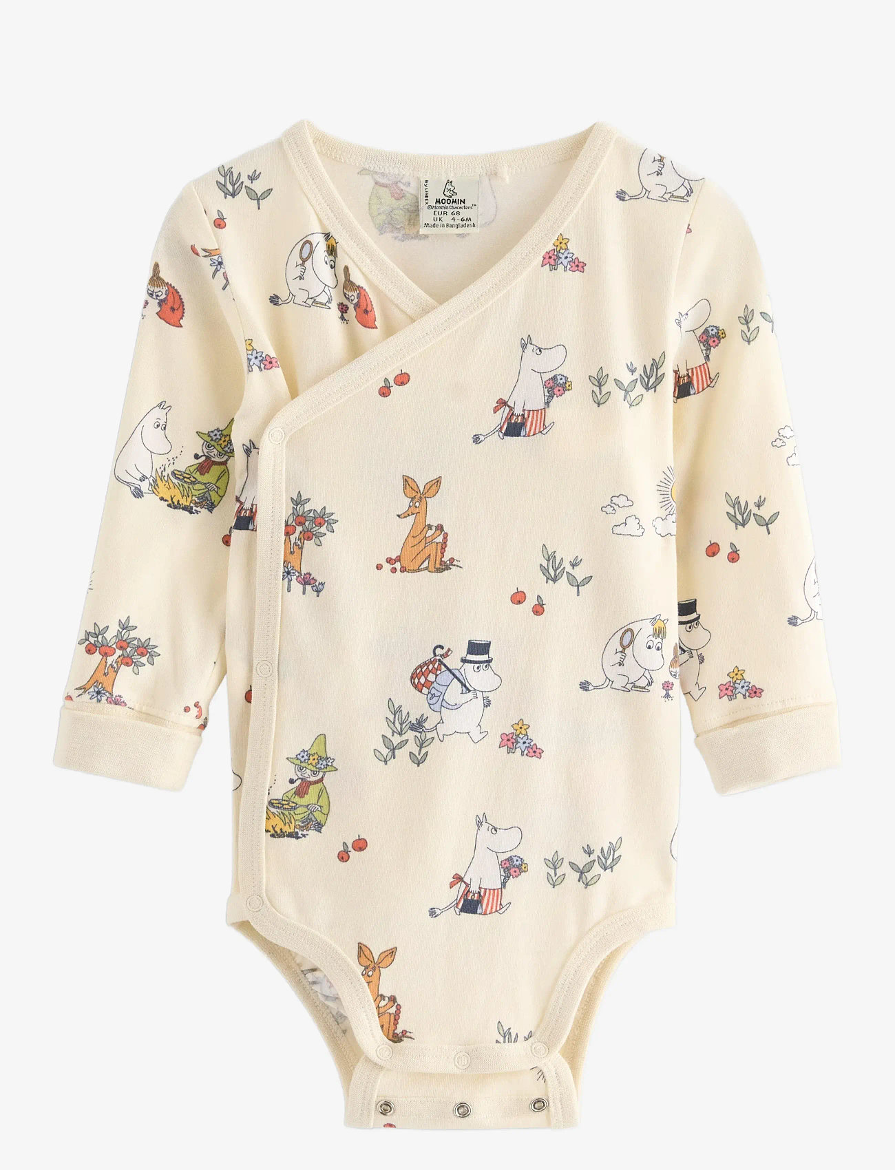 Lindex - Moomin wrap bodysuit - langærmede bodyer - white - 0