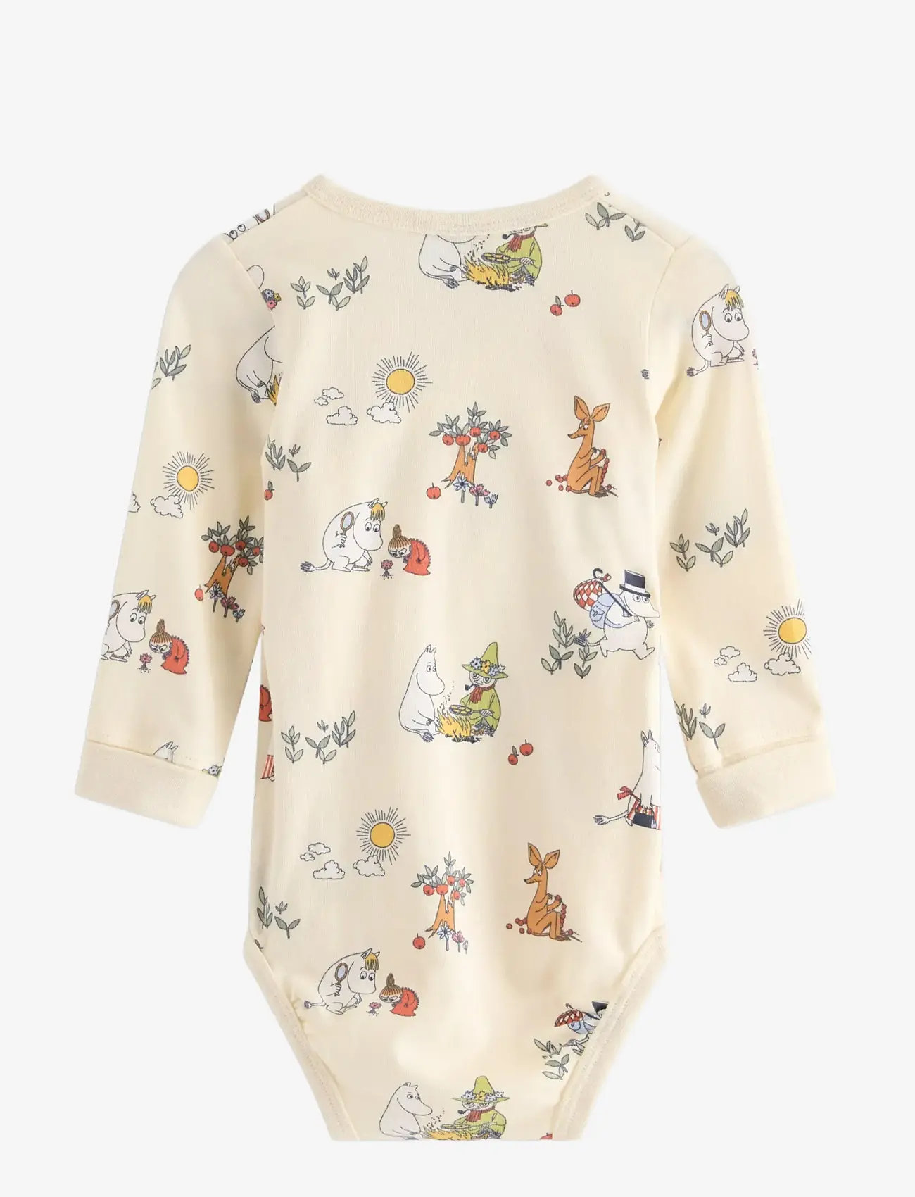 Lindex - Moomin wrap bodysuit - langærmede bodyer - white - 1