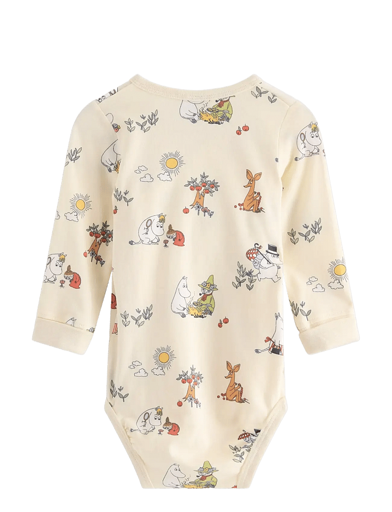 Lindex - Moomin wrap bodysuit - langærmede bodyer - white - 1