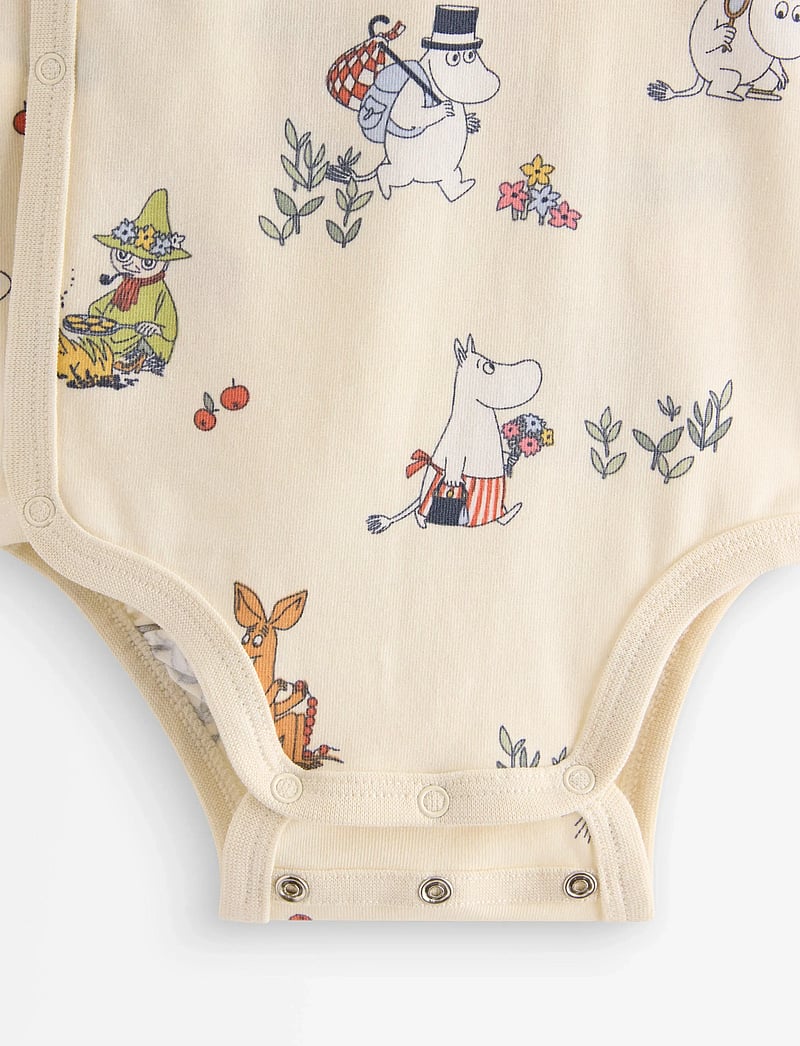 Lindex - Moomin wrap bodysuit - langærmede bodyer - white - 2