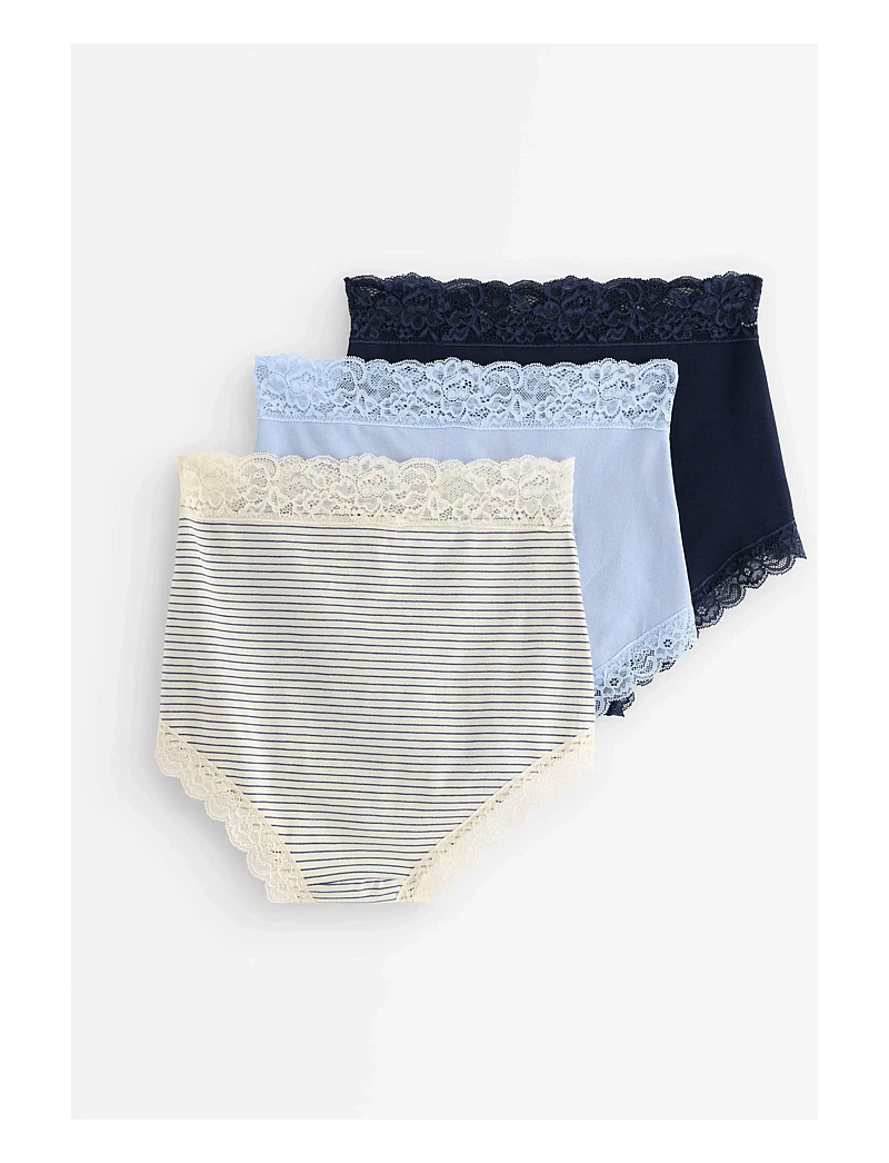 Lindex - 3-pack briefs with high waist - midi & maxi slips - light white - 1