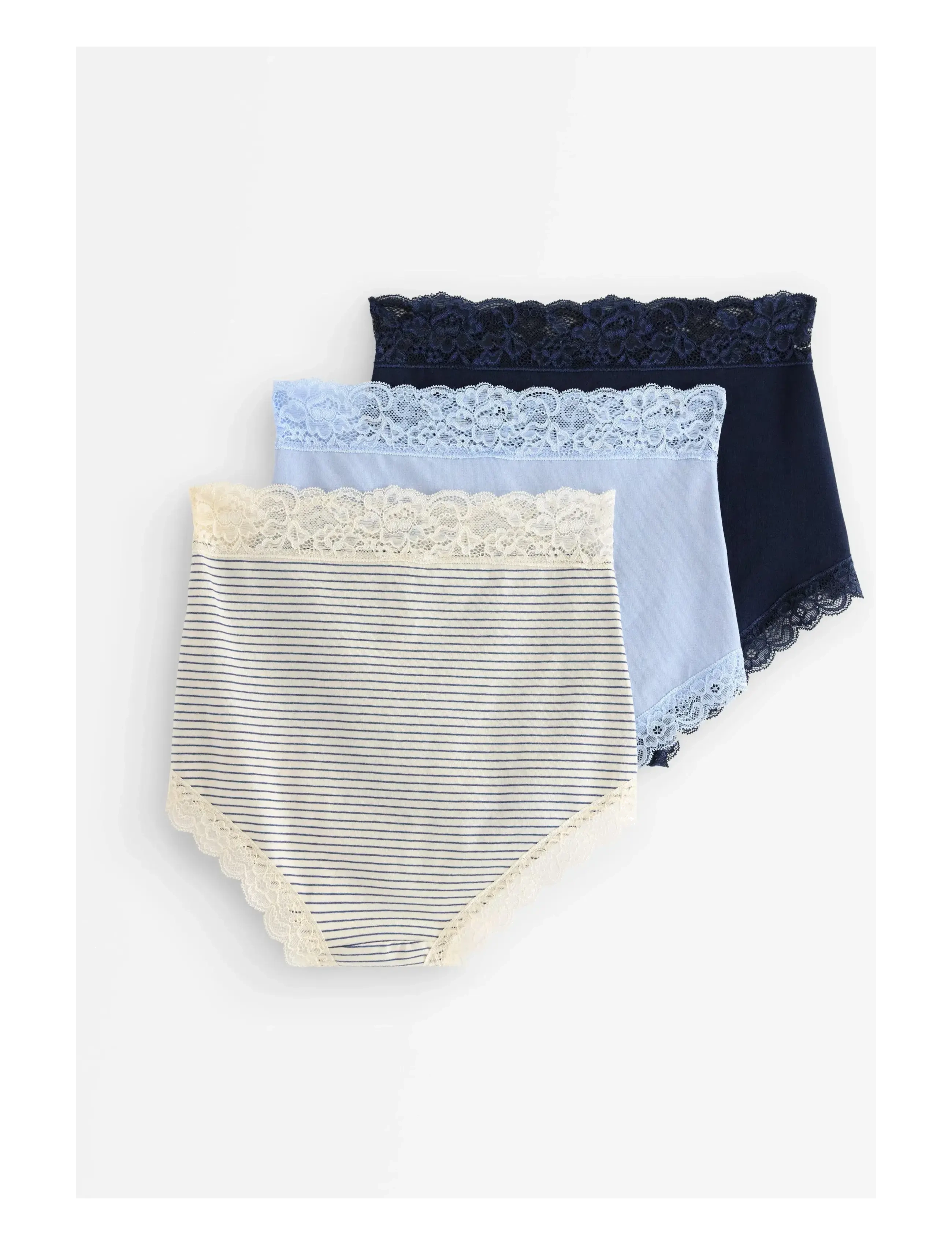 Lindex - 3-pack briefs with high waist - midi & maxi briefs - light white - 1