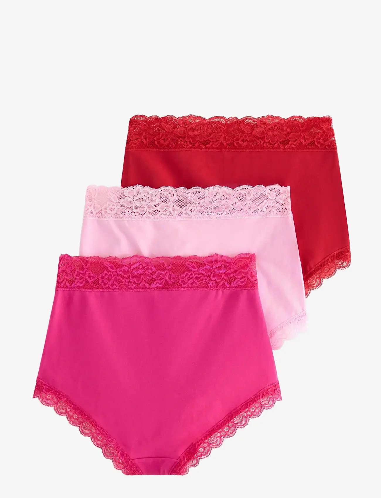 Lindex - 3-pack briefs with high waist - midi & maxi slips - pink - 2