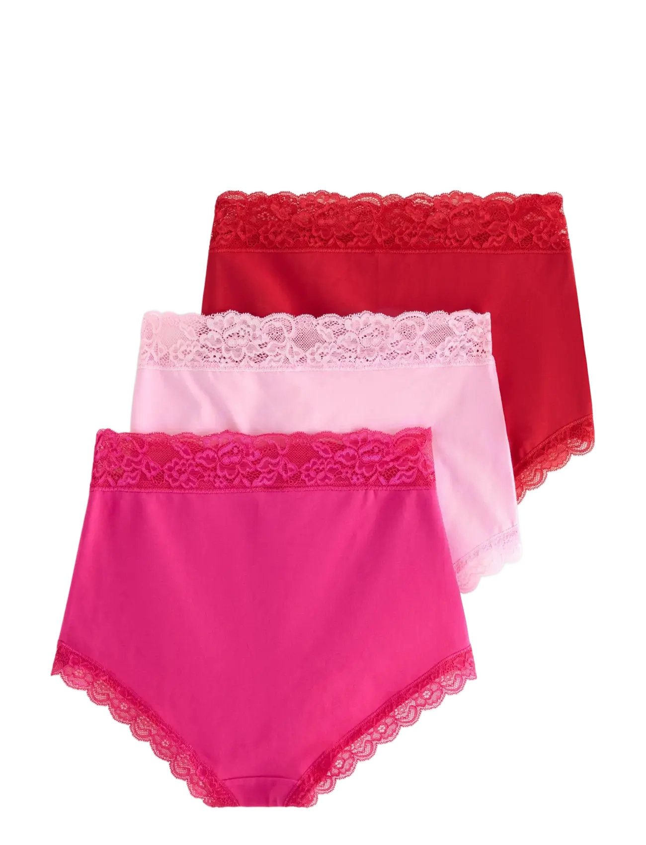 Lindex - 3-pack briefs with high waist - midi & maxi briefs - pink - 2