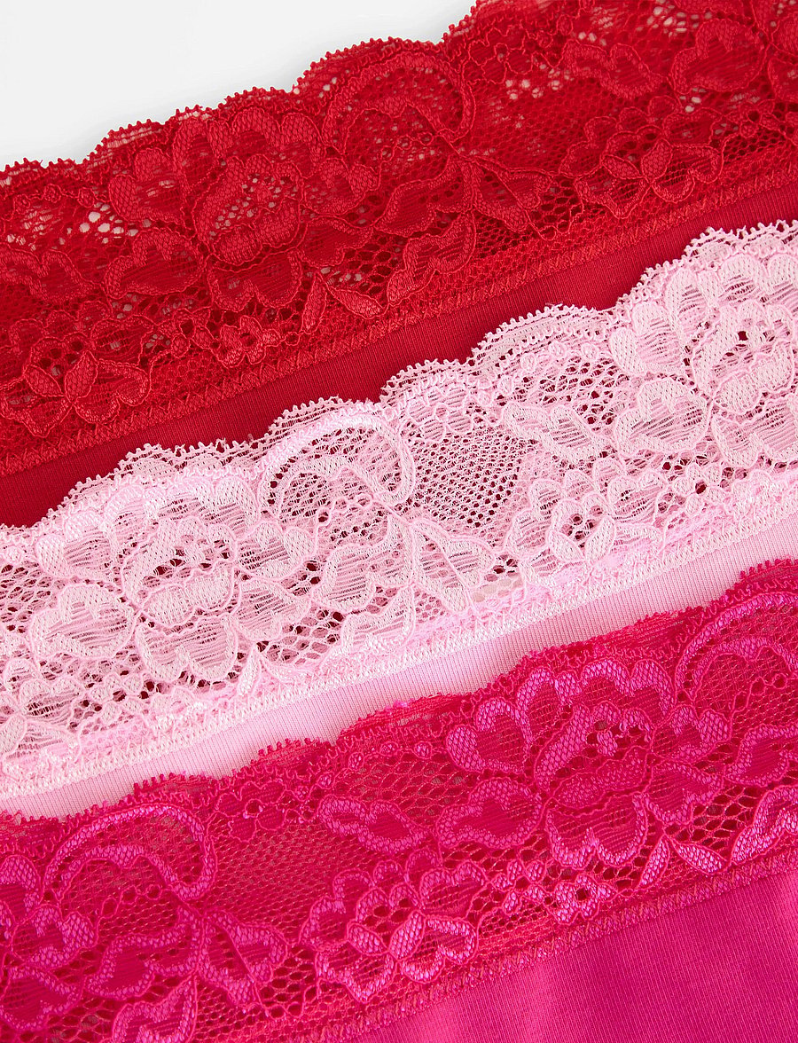 Lindex - Brief high Emelie lace 3 p - midi & maxi slips - pink - 5