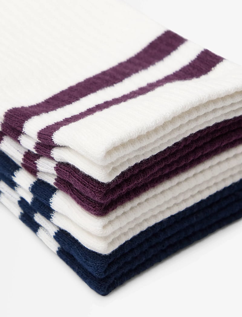 Lindex - Sock 4 p varsity stripes - vanliga strumpor - dark dusty lilac - 2