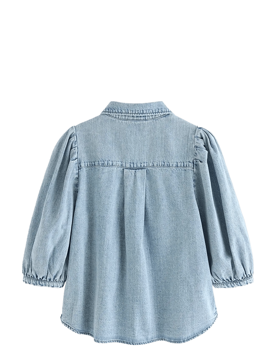 Lindex - Short-sleeved denim shirt - denim shirts - denim blue - 2