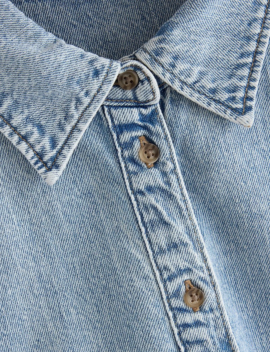 Lindex - Short-sleeved denim shirt - denim shirts - denim blue - 5