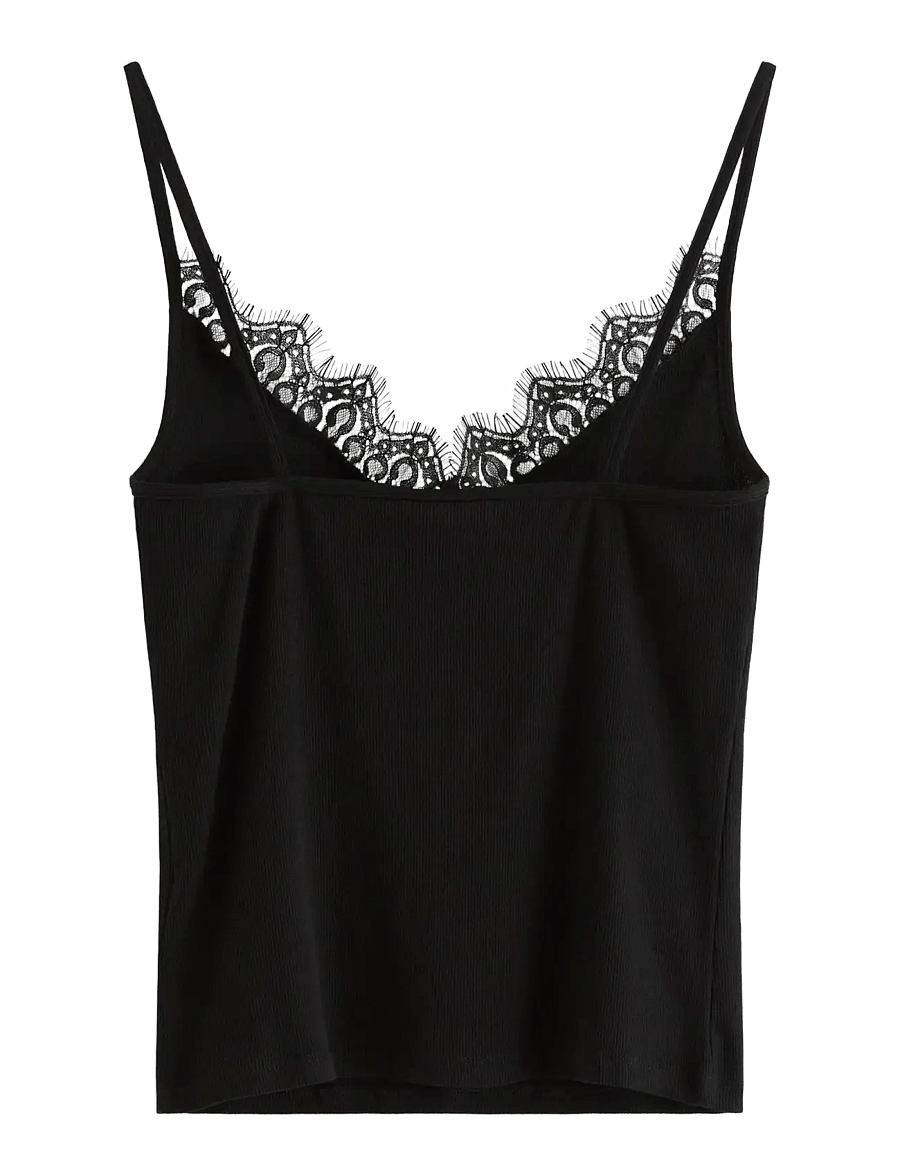 Lindex - Ribbed camisole - Ärmellose tops - black - 2