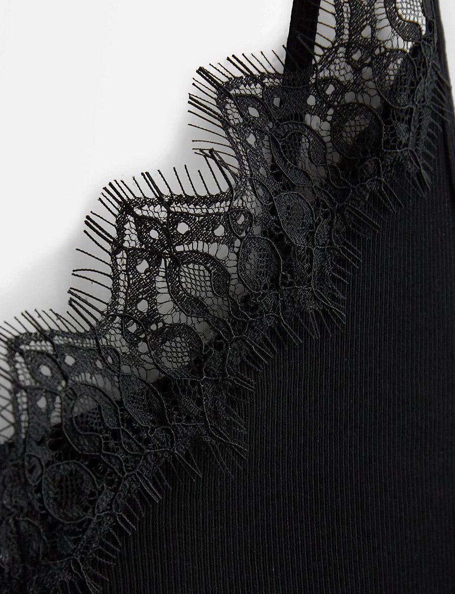 Lindex - Ribbed camisole - Ärmellose tops - black - 5