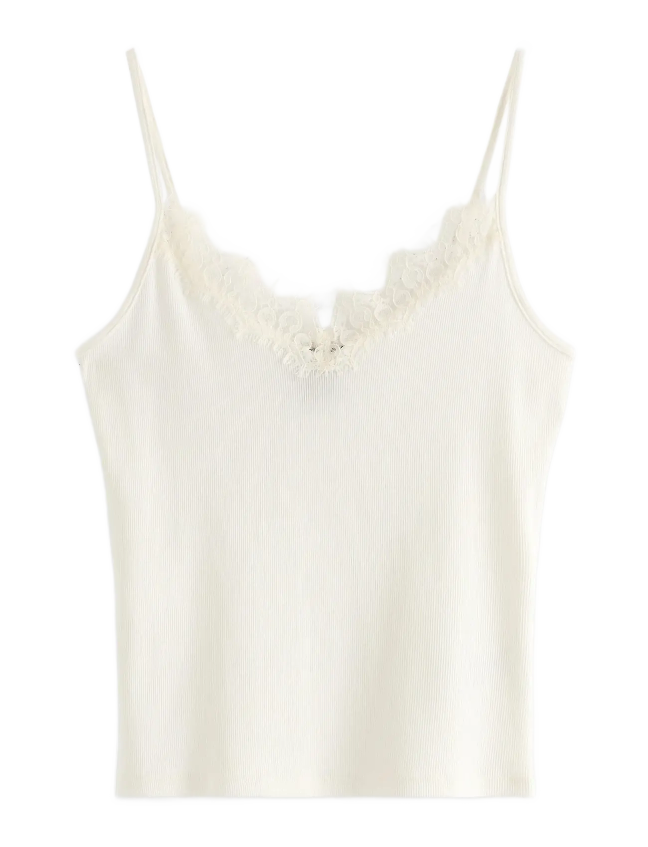 Lindex Ribbed camisole - Riided - LIGHT WHITE / cream
