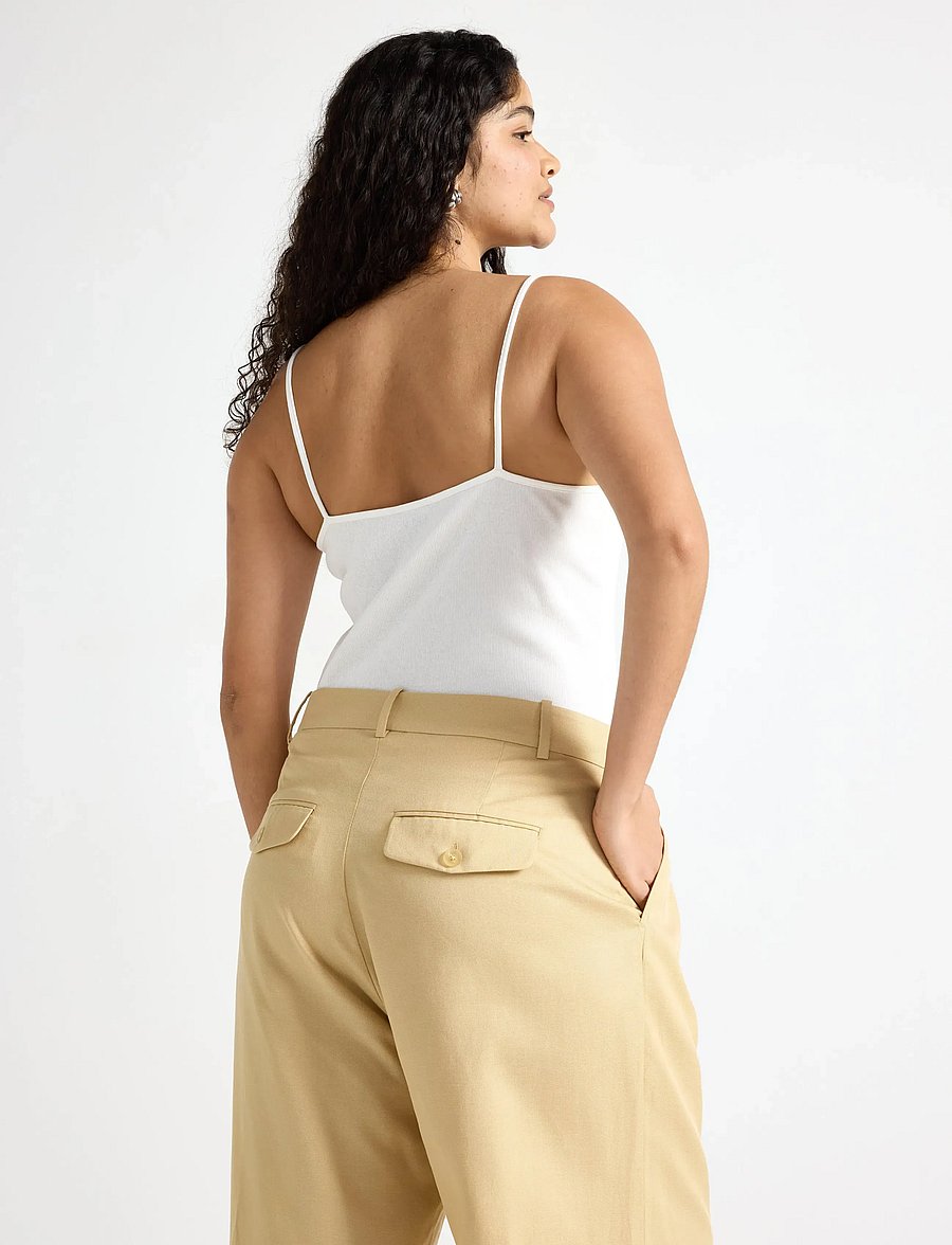 Lindex - Ribbed camisole - varrukateta topid - light white - 3