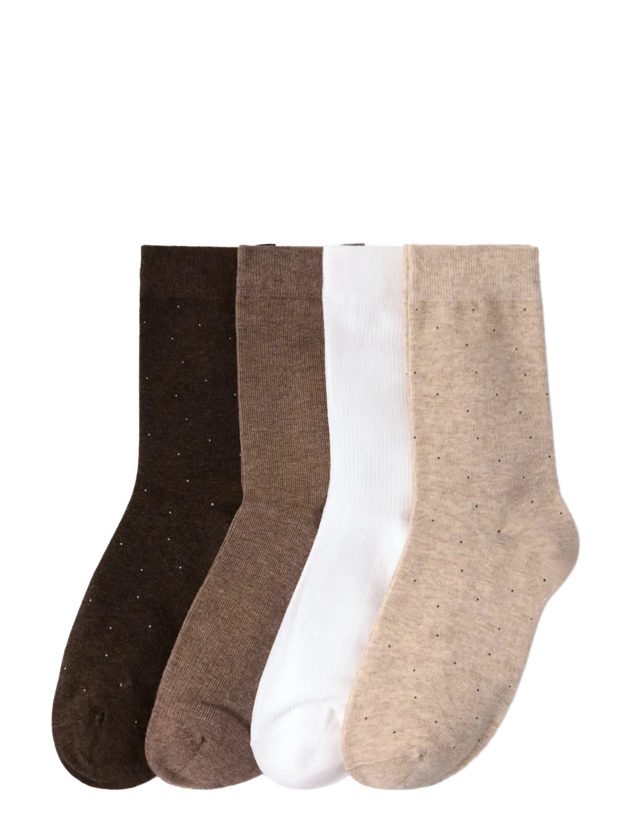 Lindex Sock 4 p mini dots - Kollektsioonid - BEIGE MELANGE / white