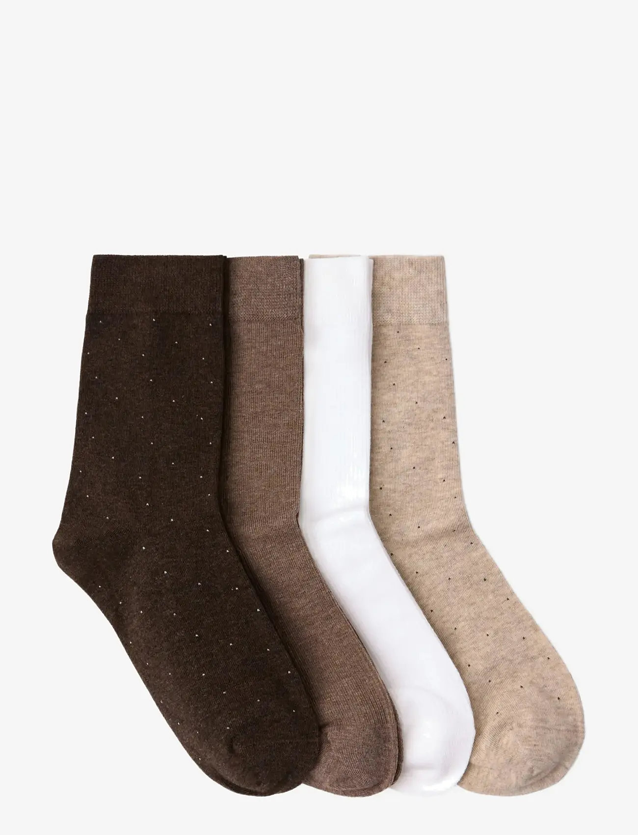 Lindex - Sock 4 p mini dots - vanliga strumpor - beige melange - 1