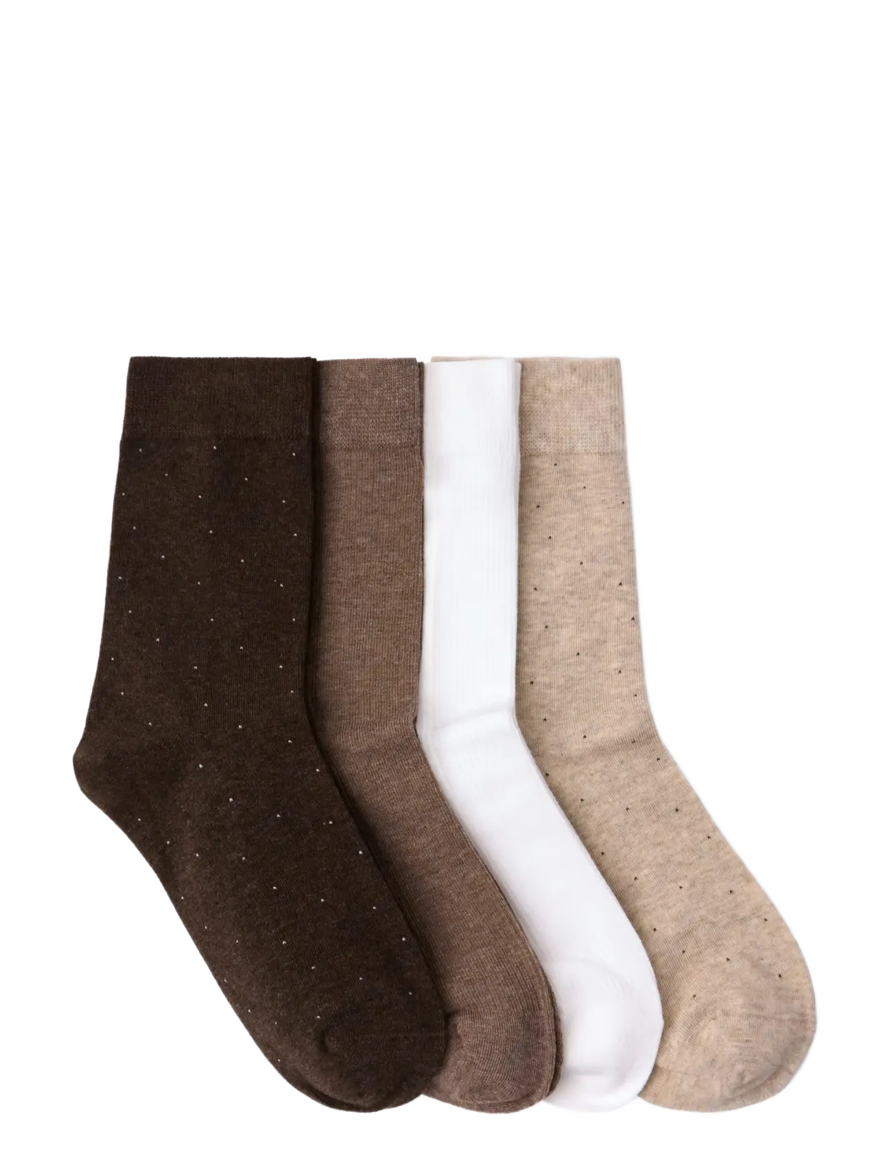 Lindex - Sock 4 p mini dots - beige melange - 1