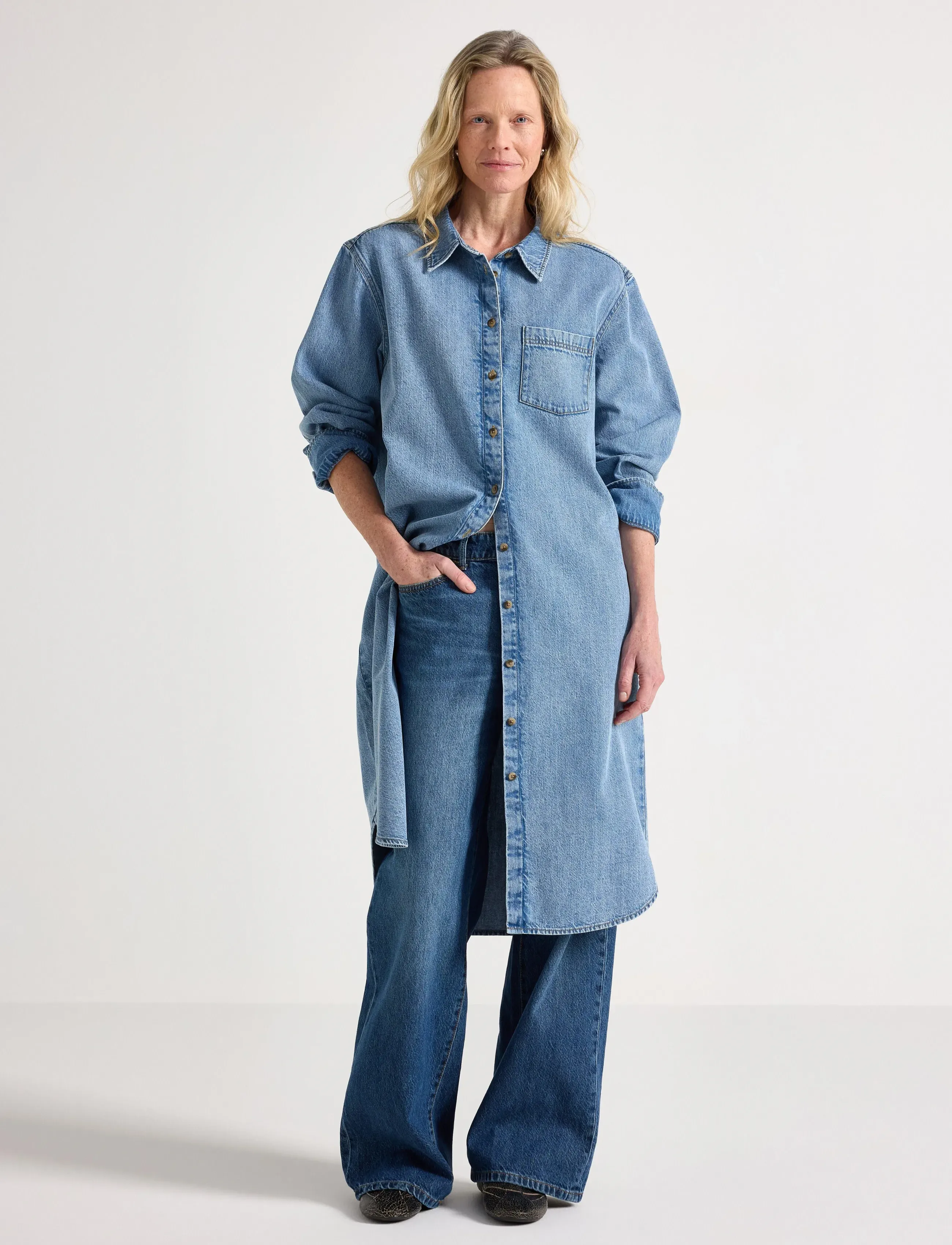 Lindex Shirt Dress Nadja, S, Dresses, Blau - Frauen