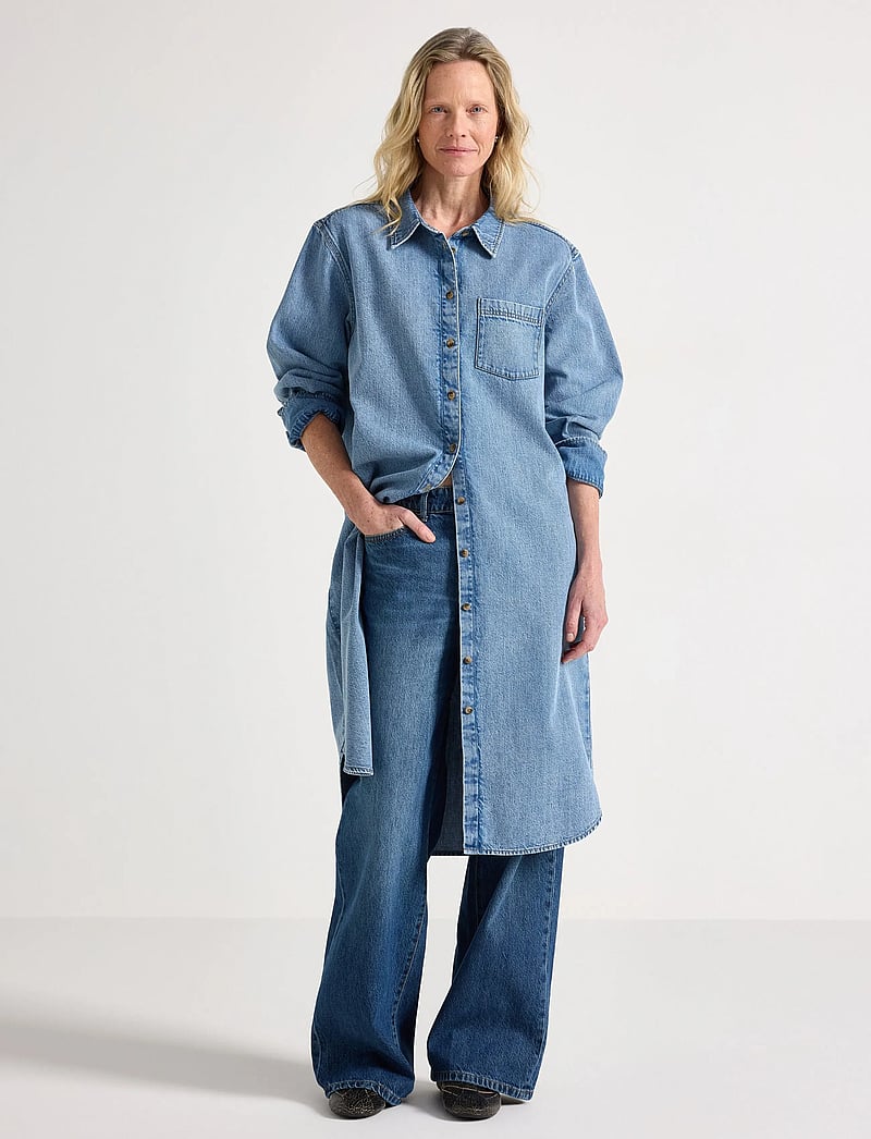 Lindex - Shirt Dress Nadja - hemdkleider - denim blue - 0