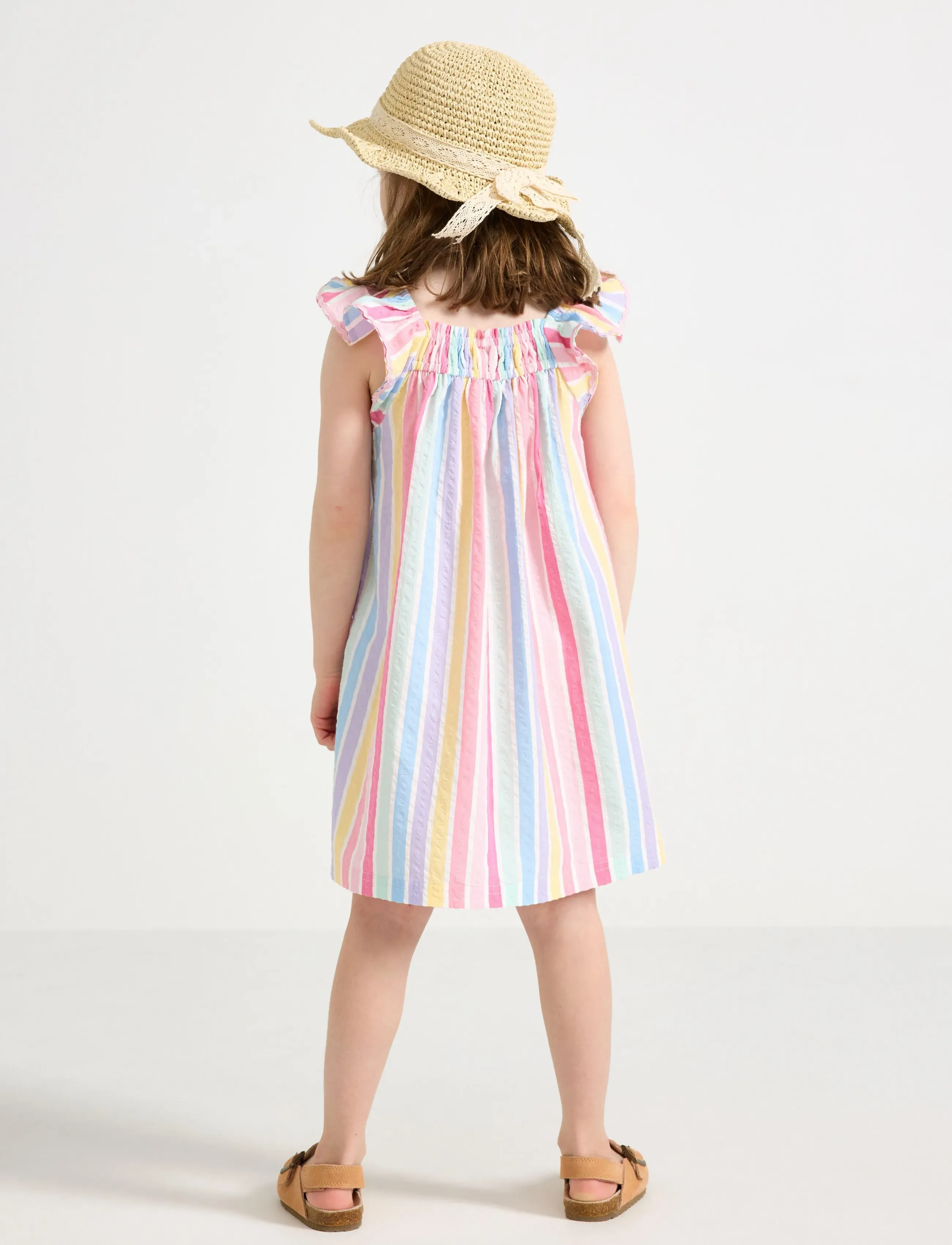 Lindex - Dress in seersucker - sleeveless casual dresses - light pink - 3