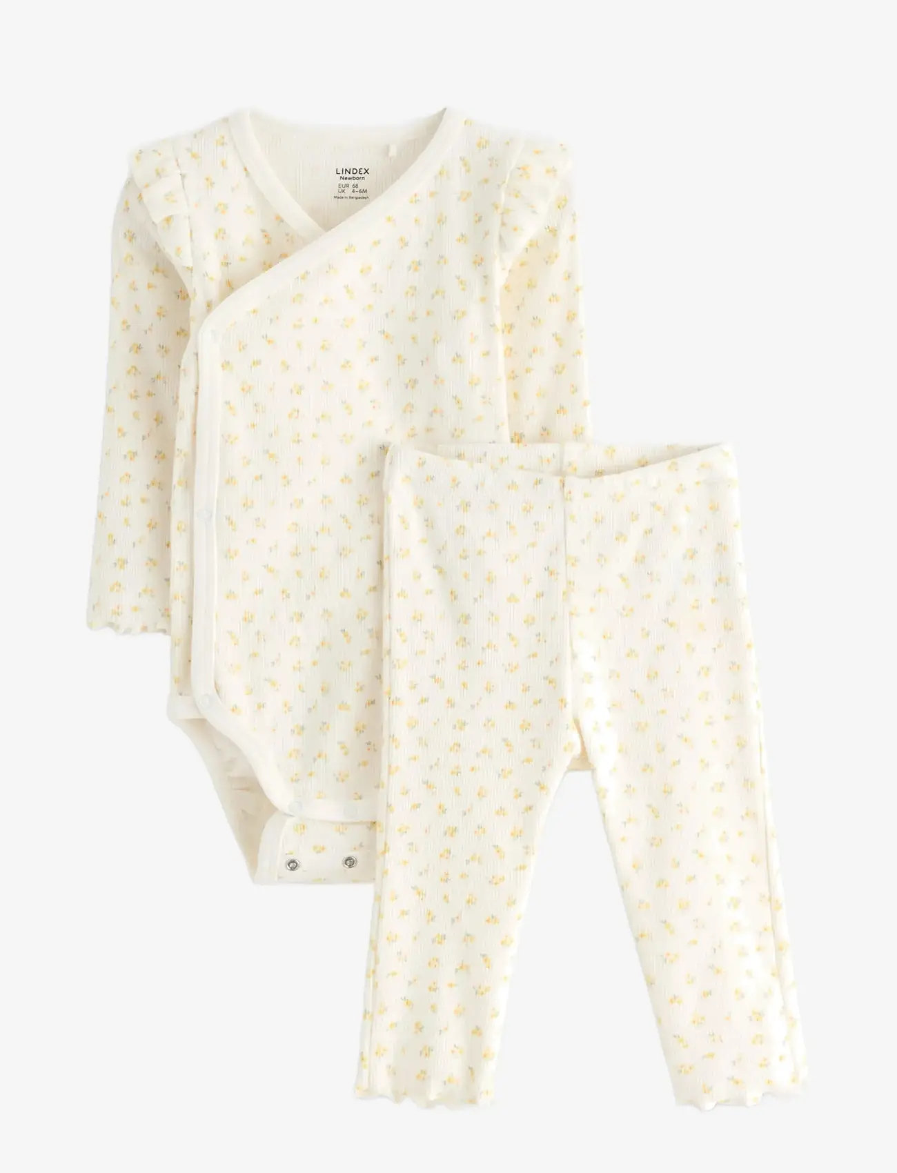 Lindex - Set wrap body leggings - sæt med body - light dusty white - 0