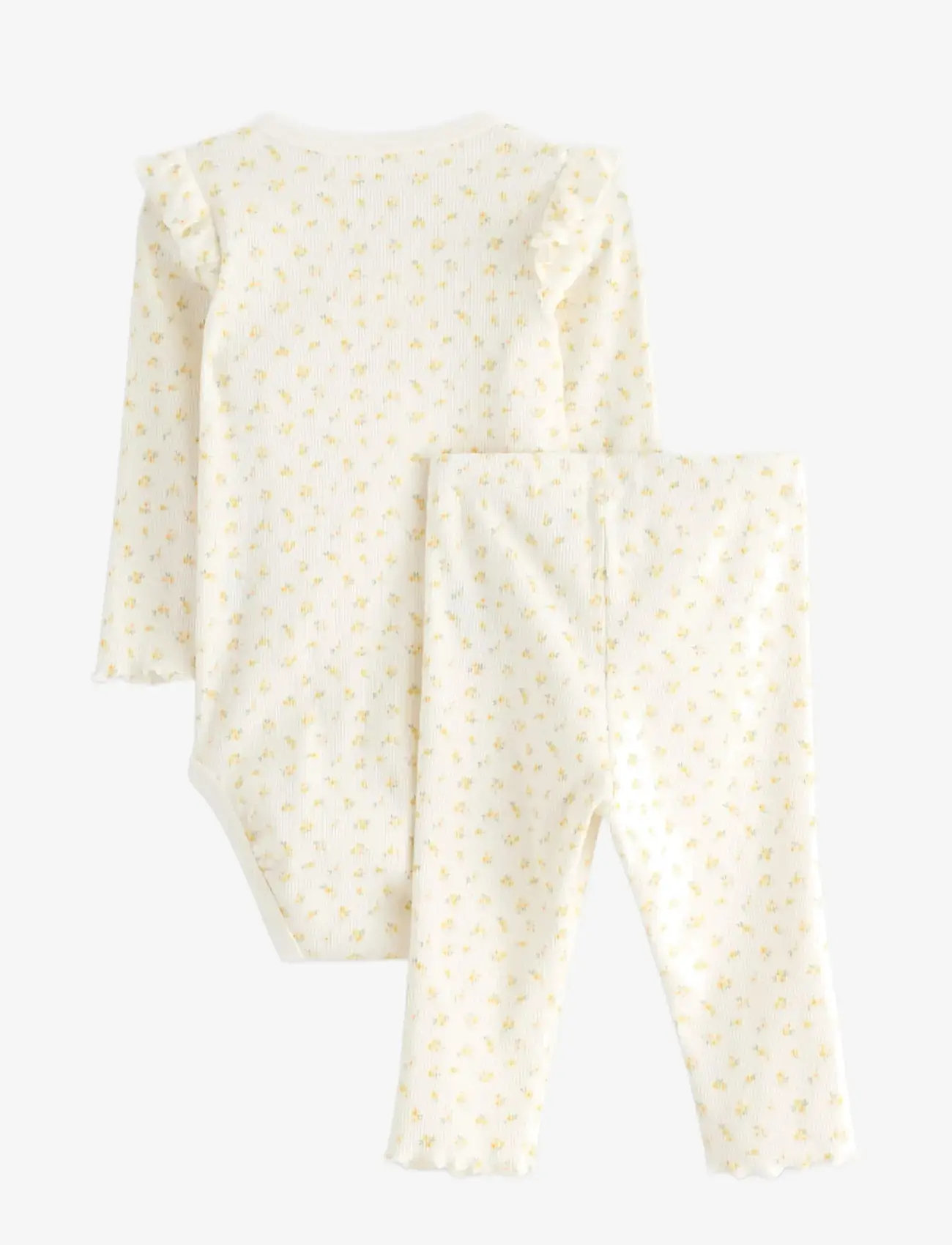 Lindex - Set wrap body leggings - sæt med body - light dusty white - 1