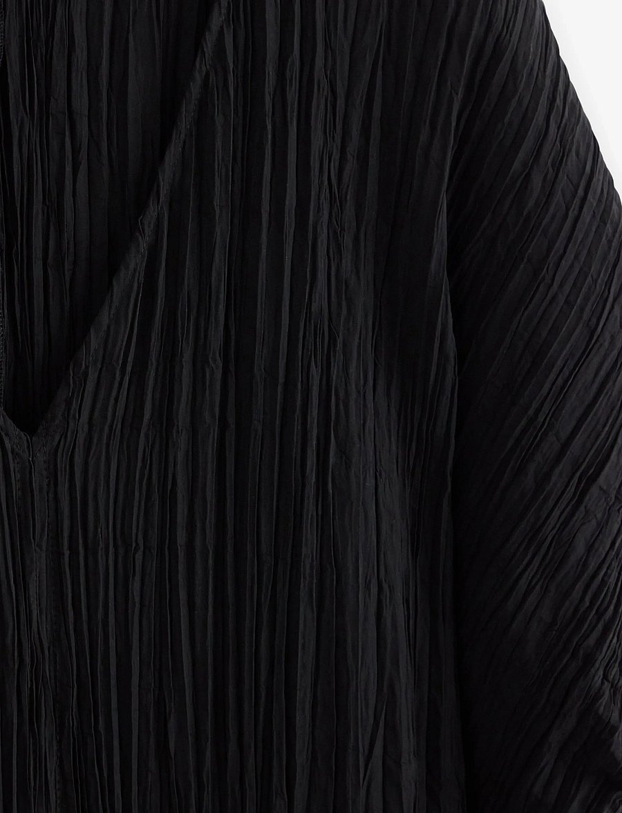 Lindex - Crinkled midi dress - midiklänningar - black - 5