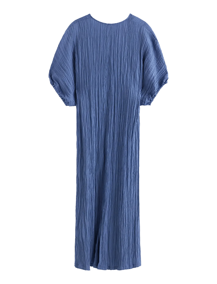 Lindex - Crinkled midi dress - midiklänningar - blue - 2