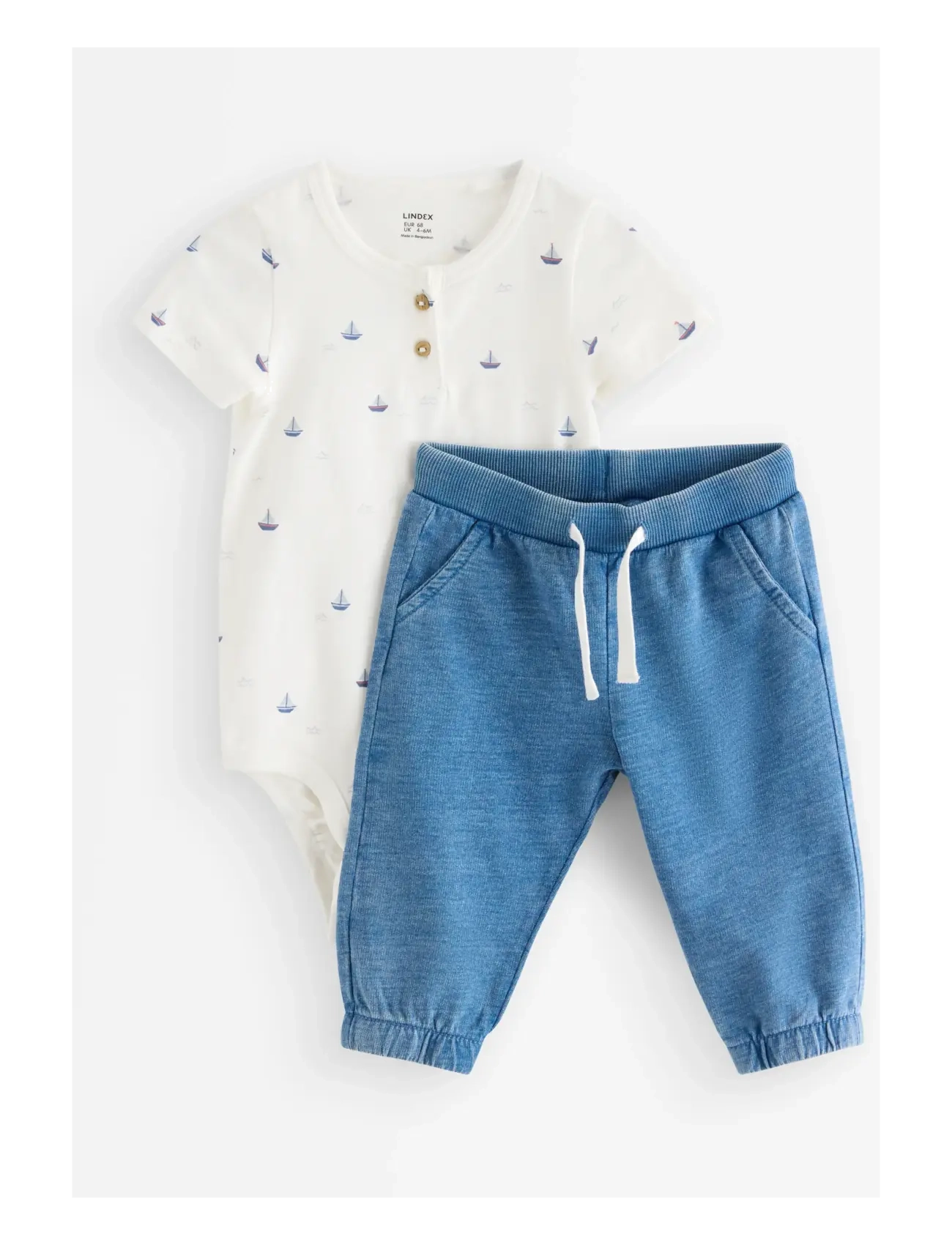 Lindex Set - bodysuit and joggers - Riided - LT DUSTY BLUE / blue