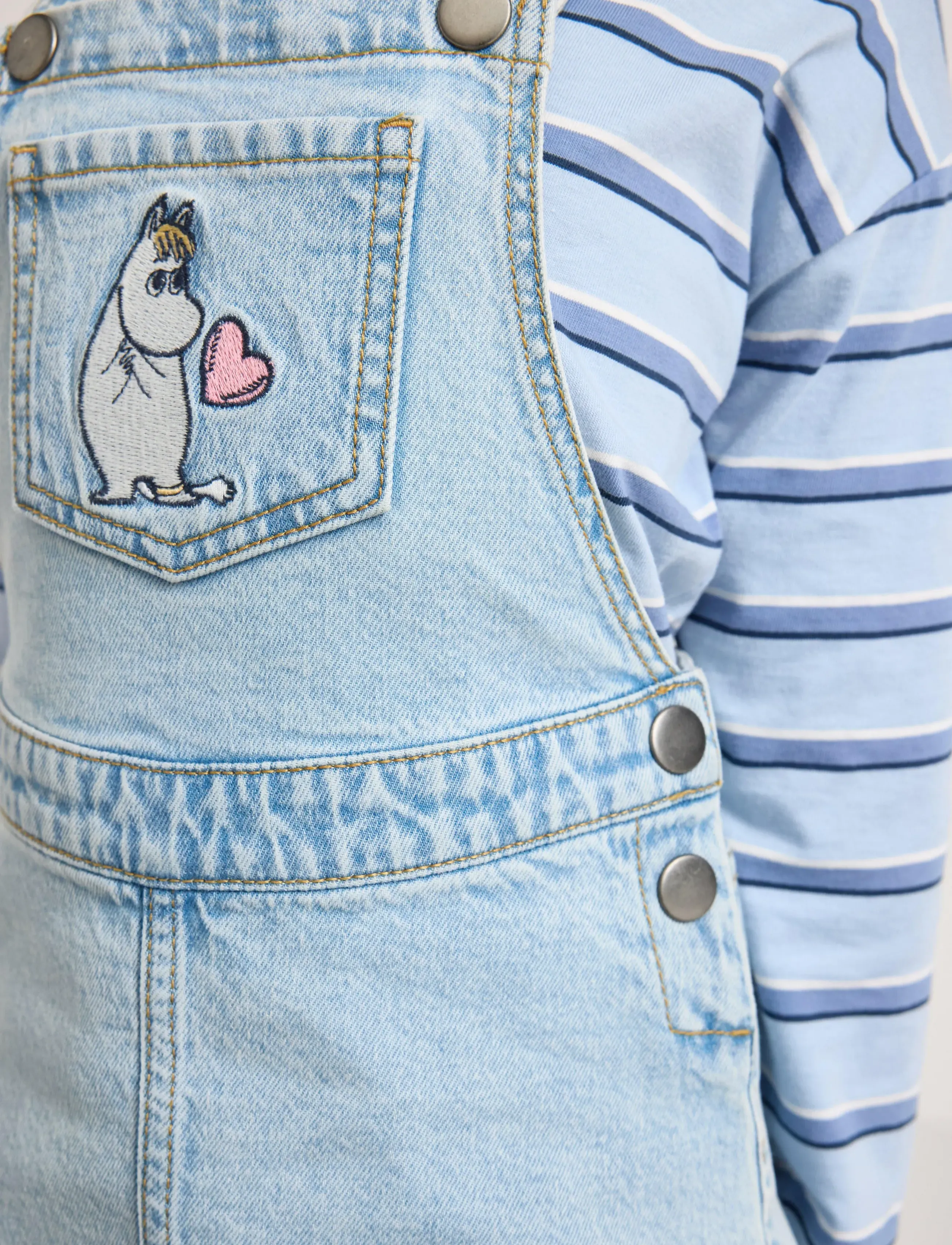 Lindex - Dress bib Mumin denim - dungaree dresses - denim - 4