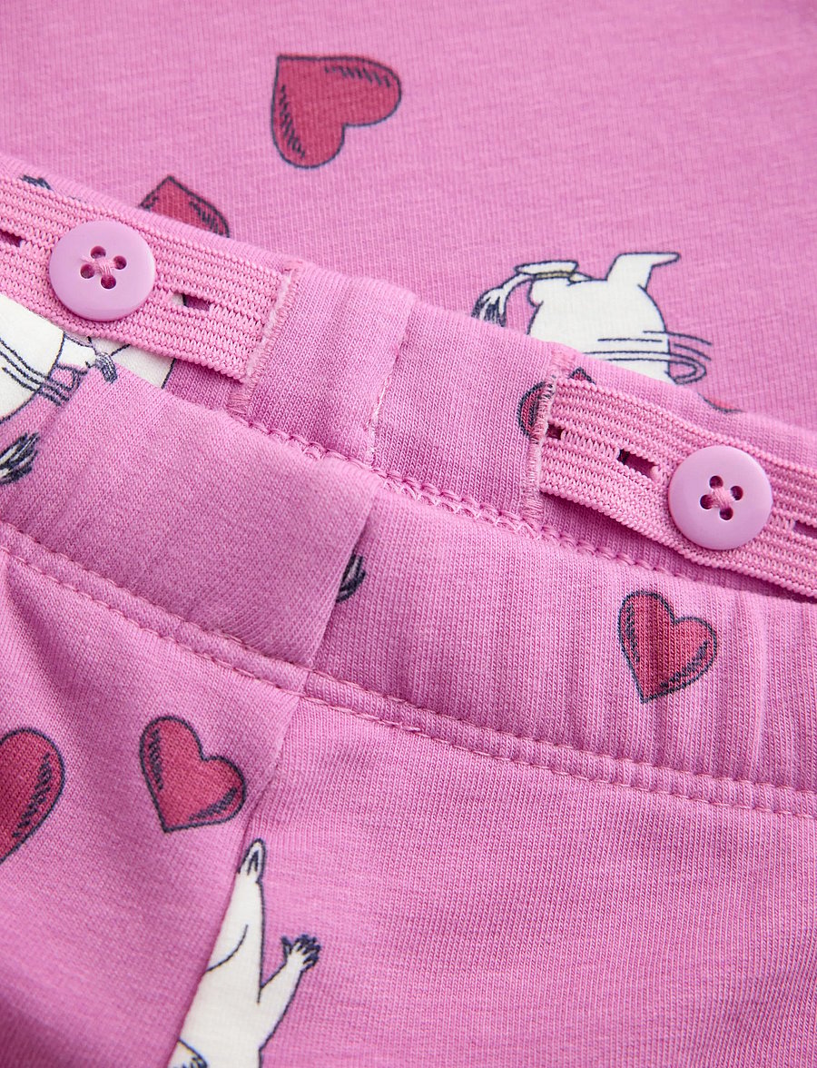 Lindex - Moomin leggings with brushed inside - babybyxor - dusty pink - 5