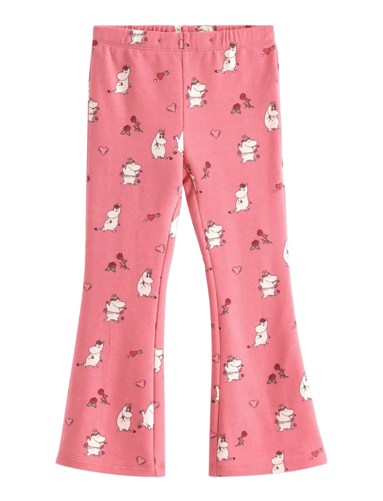 Lindex Trousers flare AOP Mumin - Kollektsioonid - LIGHT DUSTY PINK / pink/rose