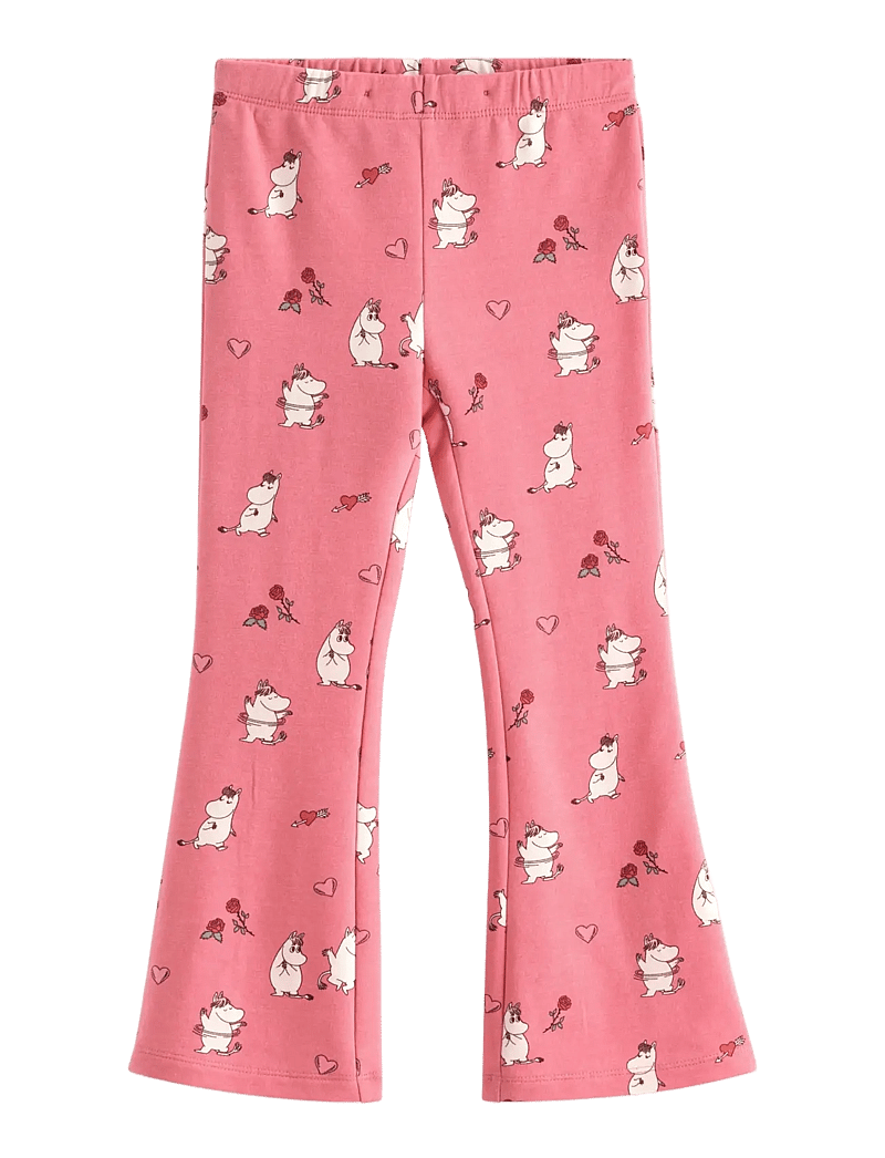 Lindex - Trousers flare AOP Mumin - beebipüksid - light dusty pink - 1