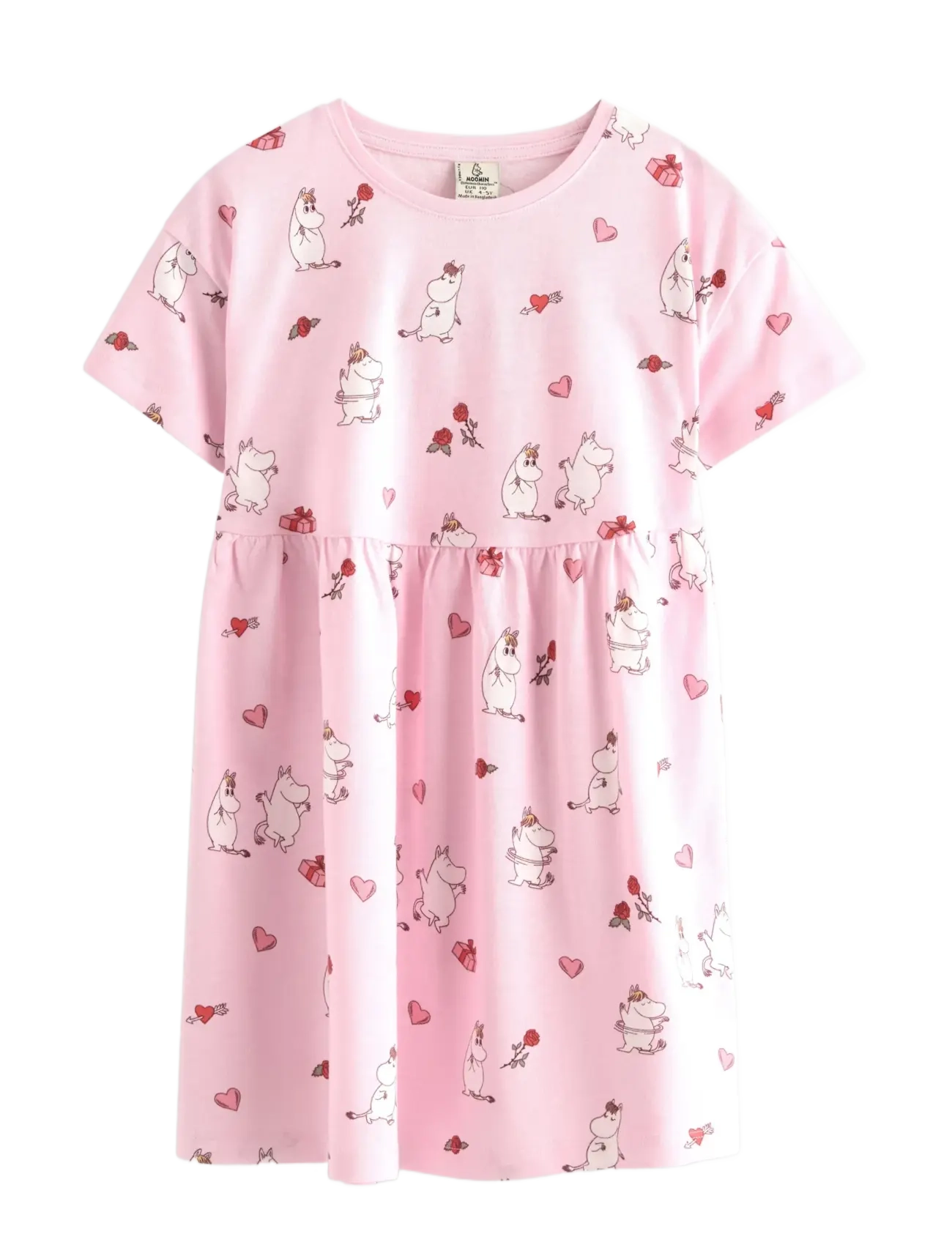 Lindex Dress ss AOP Mumin - Clothing - LIGHT PINK / pink/rose