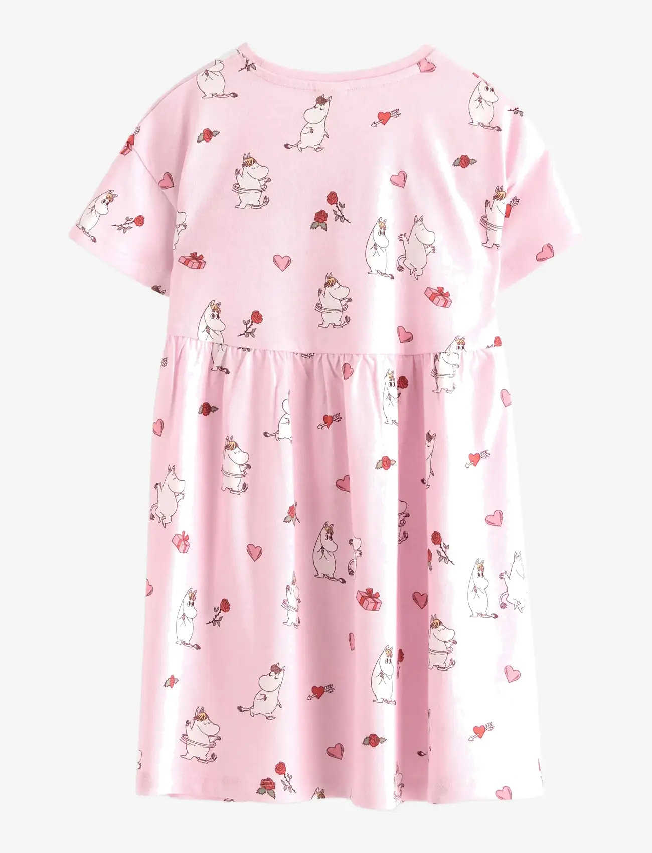 Lindex - Dress ss AOP Mumin - kortärmade vardagsklänningar - light pink - 2