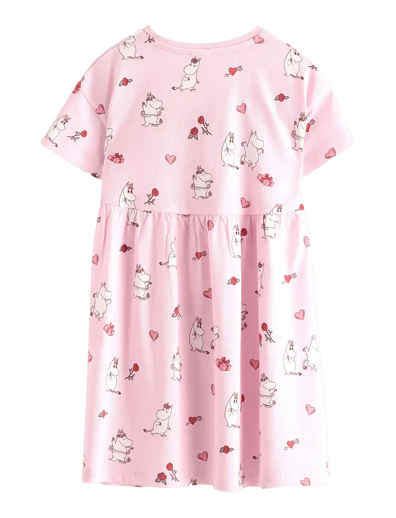 Lindex - Dress ss AOP Mumin - kortärmade vardagsklänningar - light pink - 2