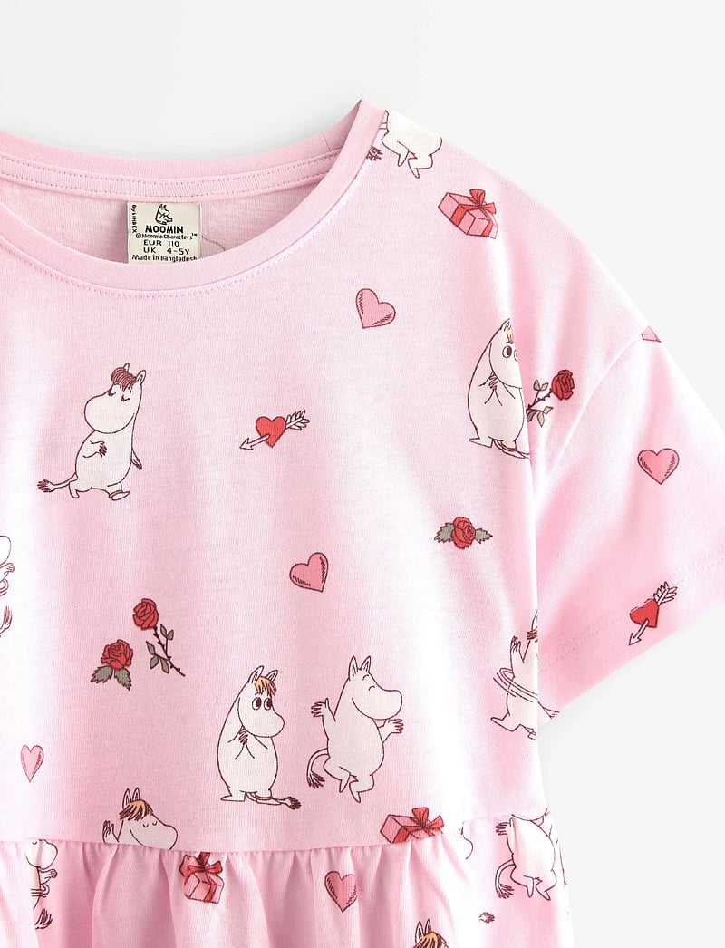 Lindex - Dress ss AOP Mumin - kortärmade vardagsklänningar - light pink - 5