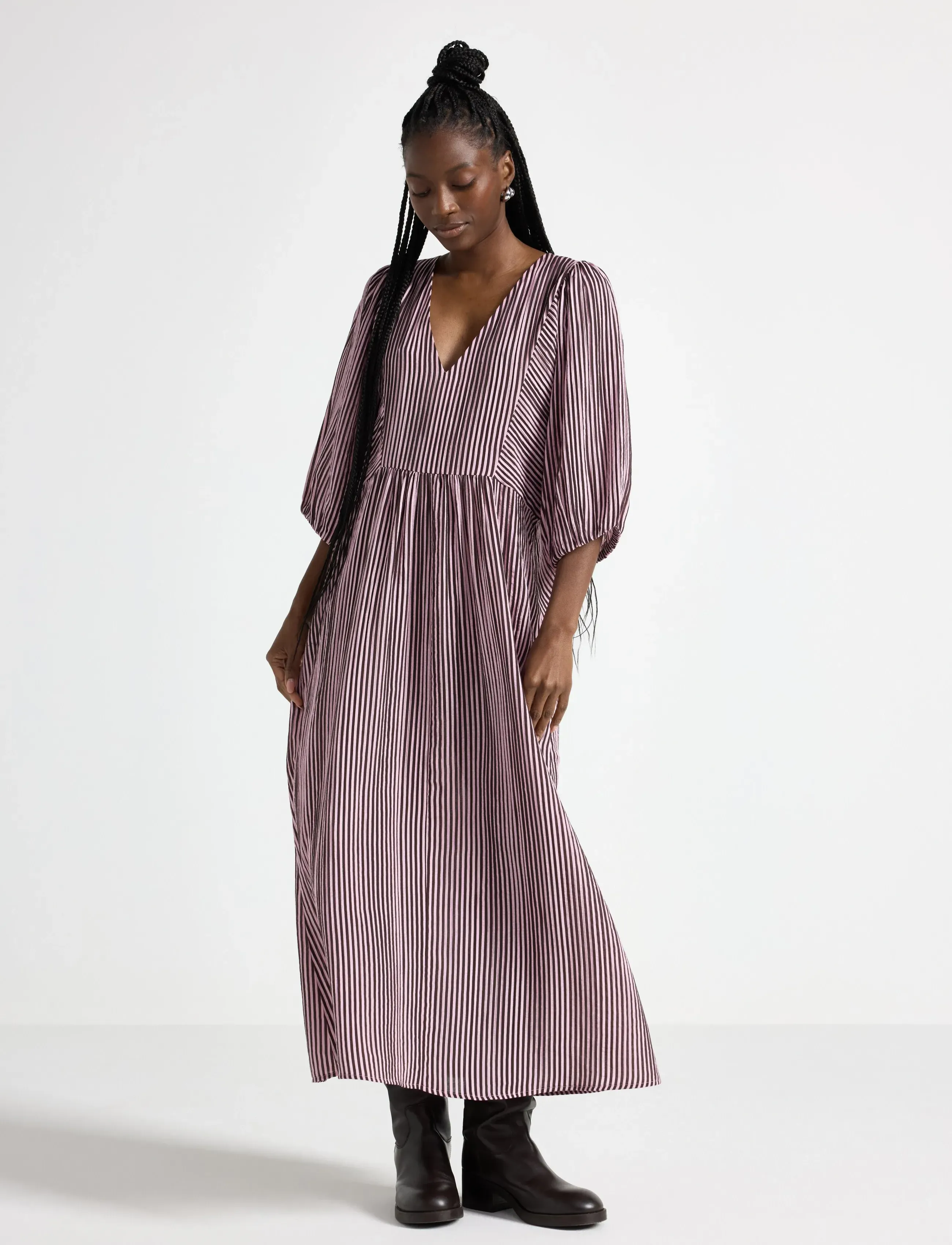 Lindex Crinkled midi dress - Midikleidid - LIGHT DUSTY PINK / pink/rose