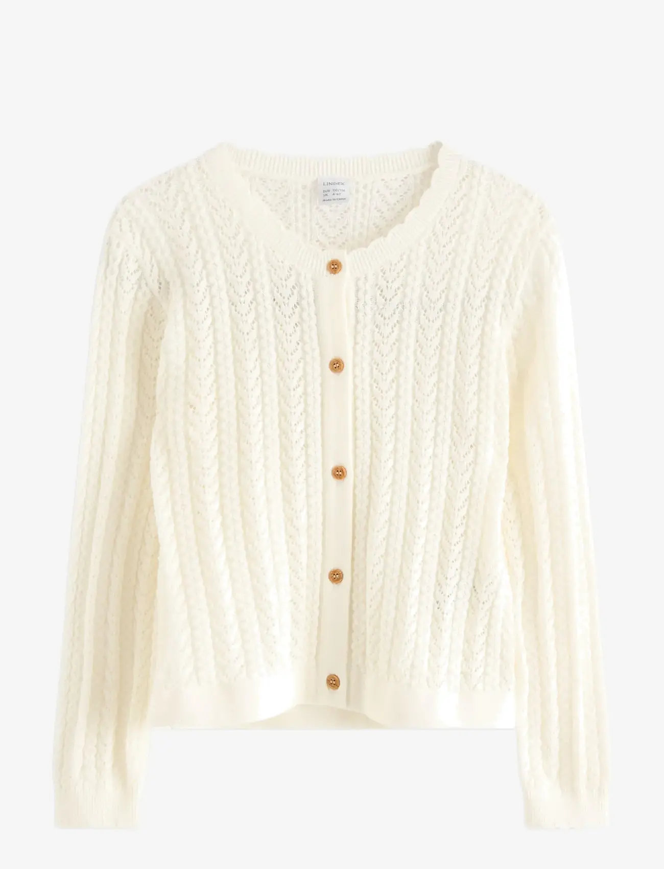 Lindex - Pattern-knit cardigan - cardigans - light dusty white - 1